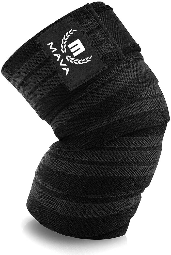 Mava Sports Knee Wraps for Men & Women, 72" Compression Support