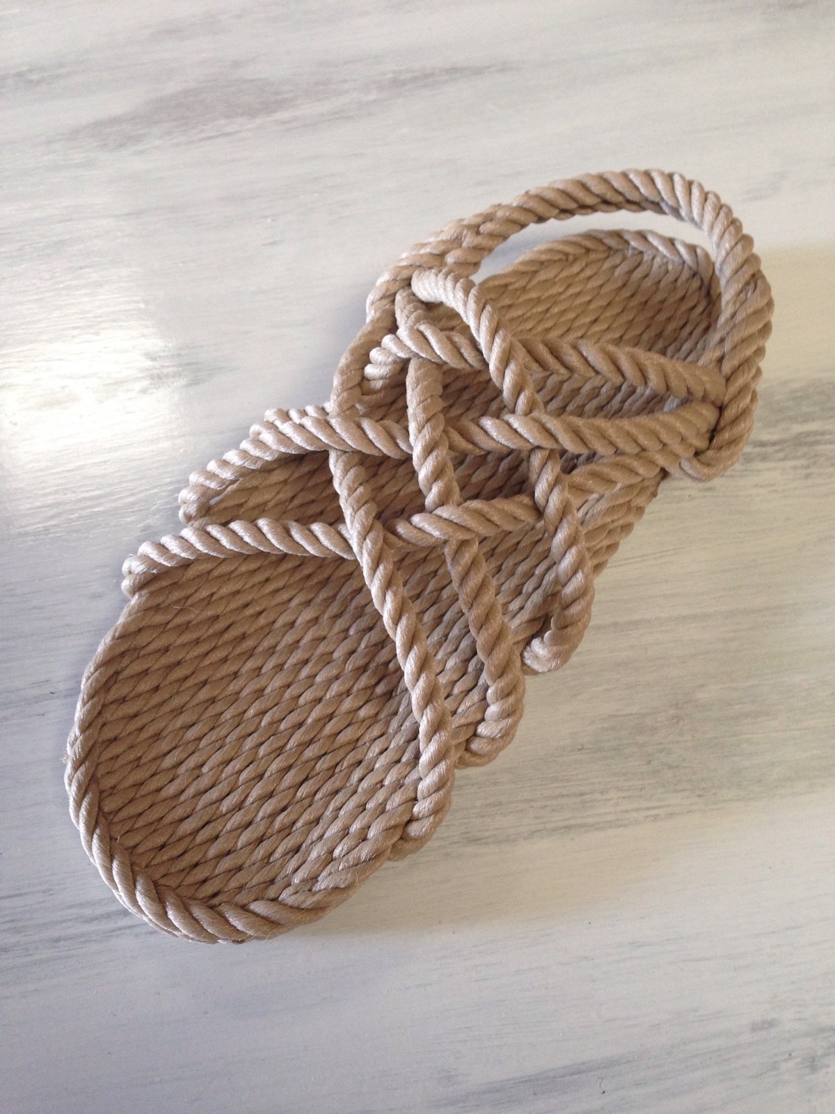 Rope Sandals Beige Men's Size 14 Medium Width Vegan