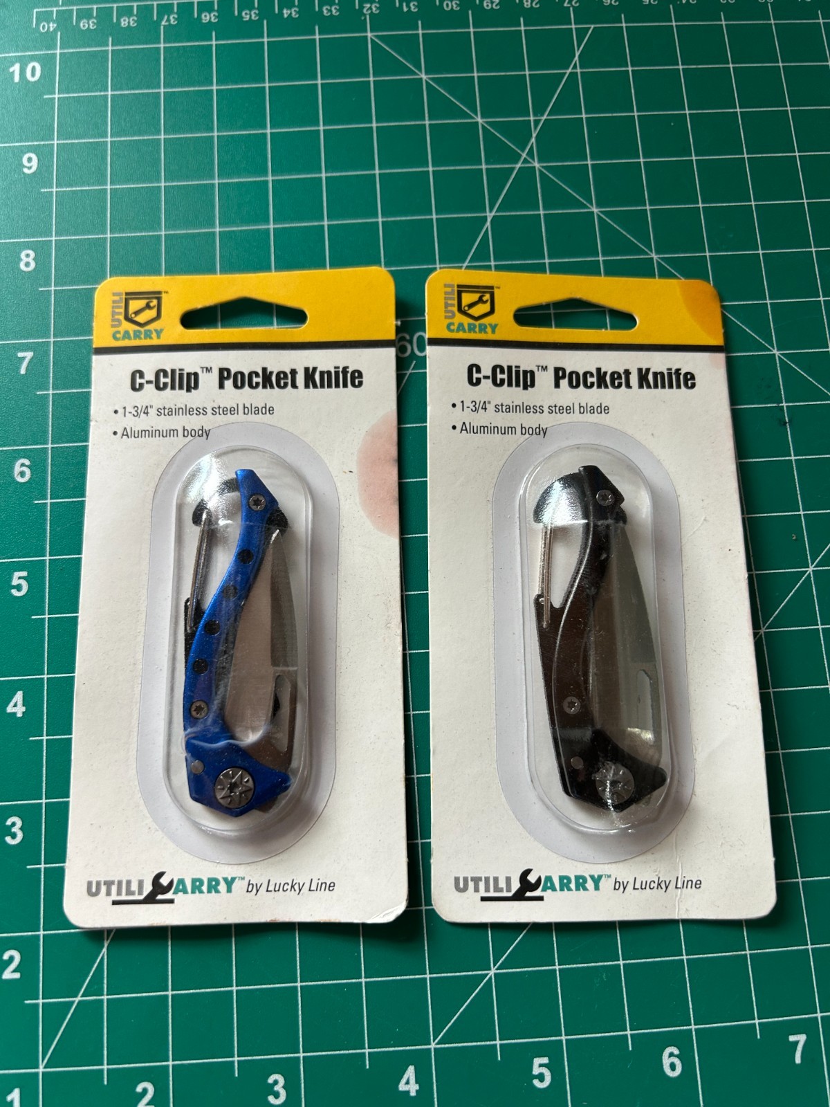 New 2-pack lot Lucky Line U12101 C-Clip Pocket Knife Utilicarry stainless steel