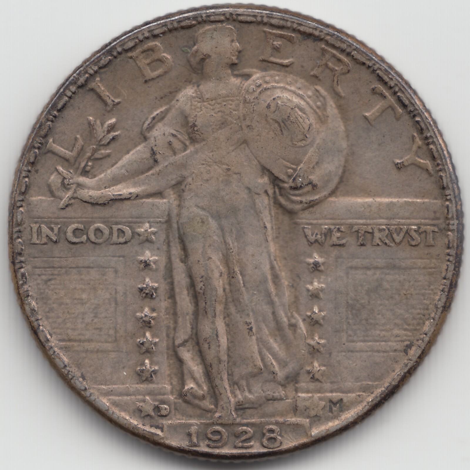 1928 D Standing Liberty Quarter, AU
