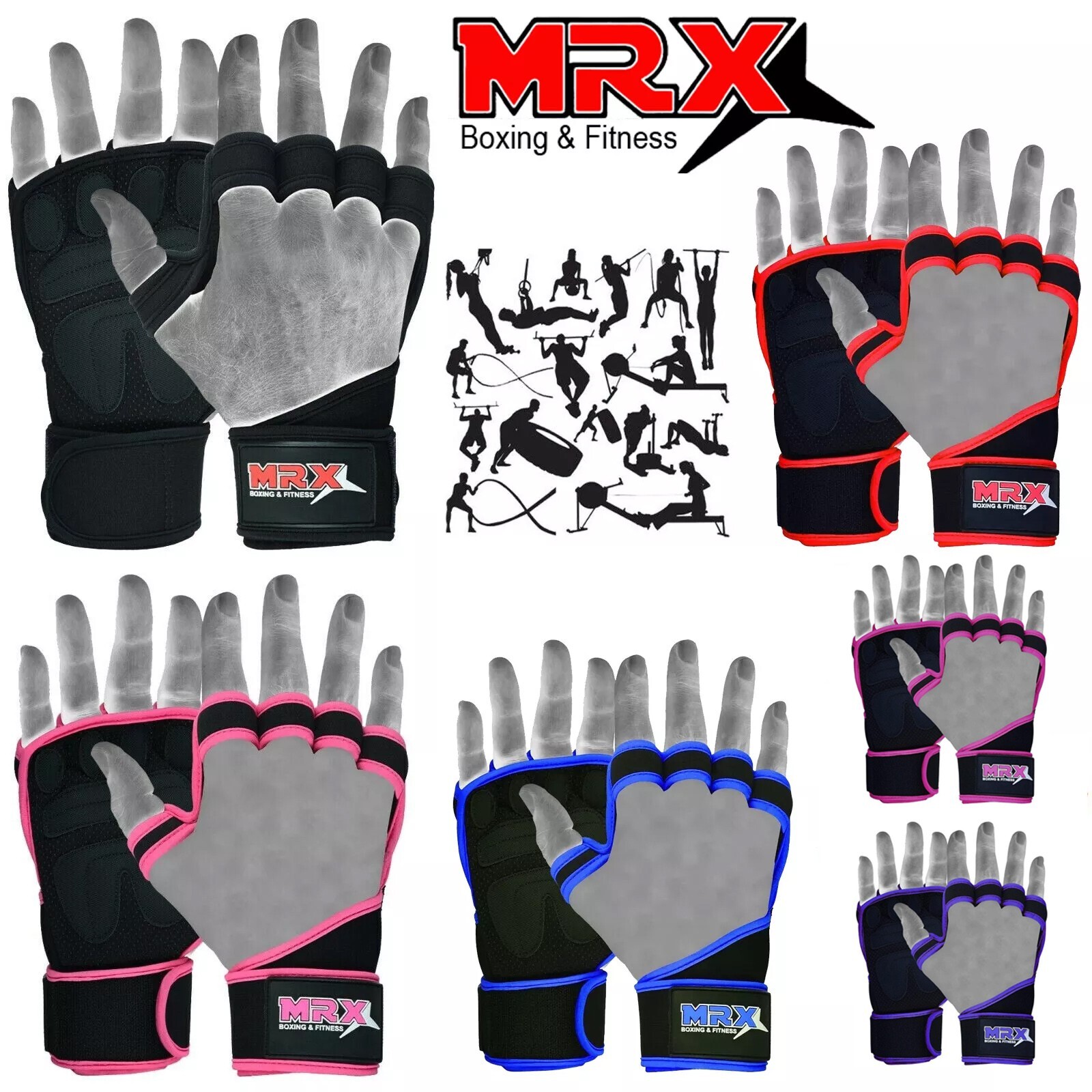 Unisex Gym Weight Lifting Gloves Workout Training Weightlifting Wrist Straps
