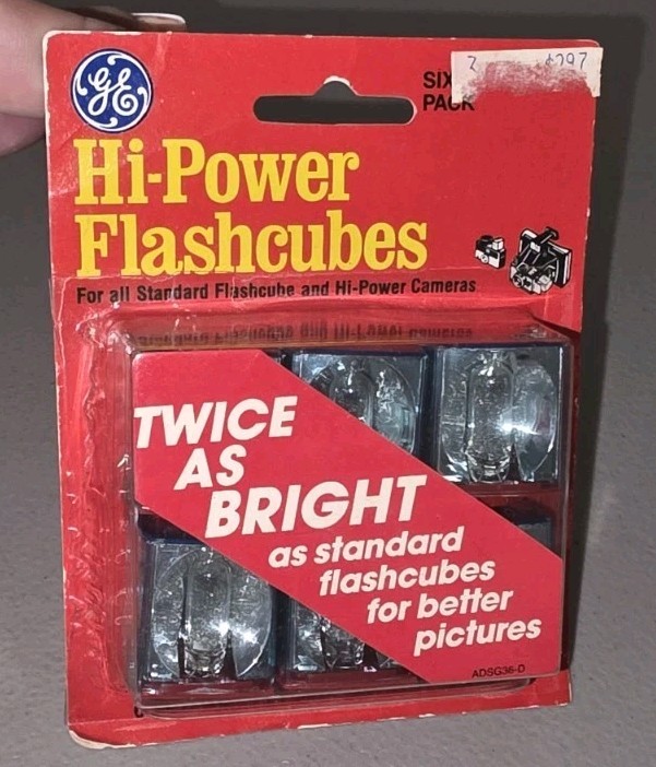 Vintage GE General Electric Flashcubes Flash Cubes 6-Pack Hi-Power NEW Old Stock