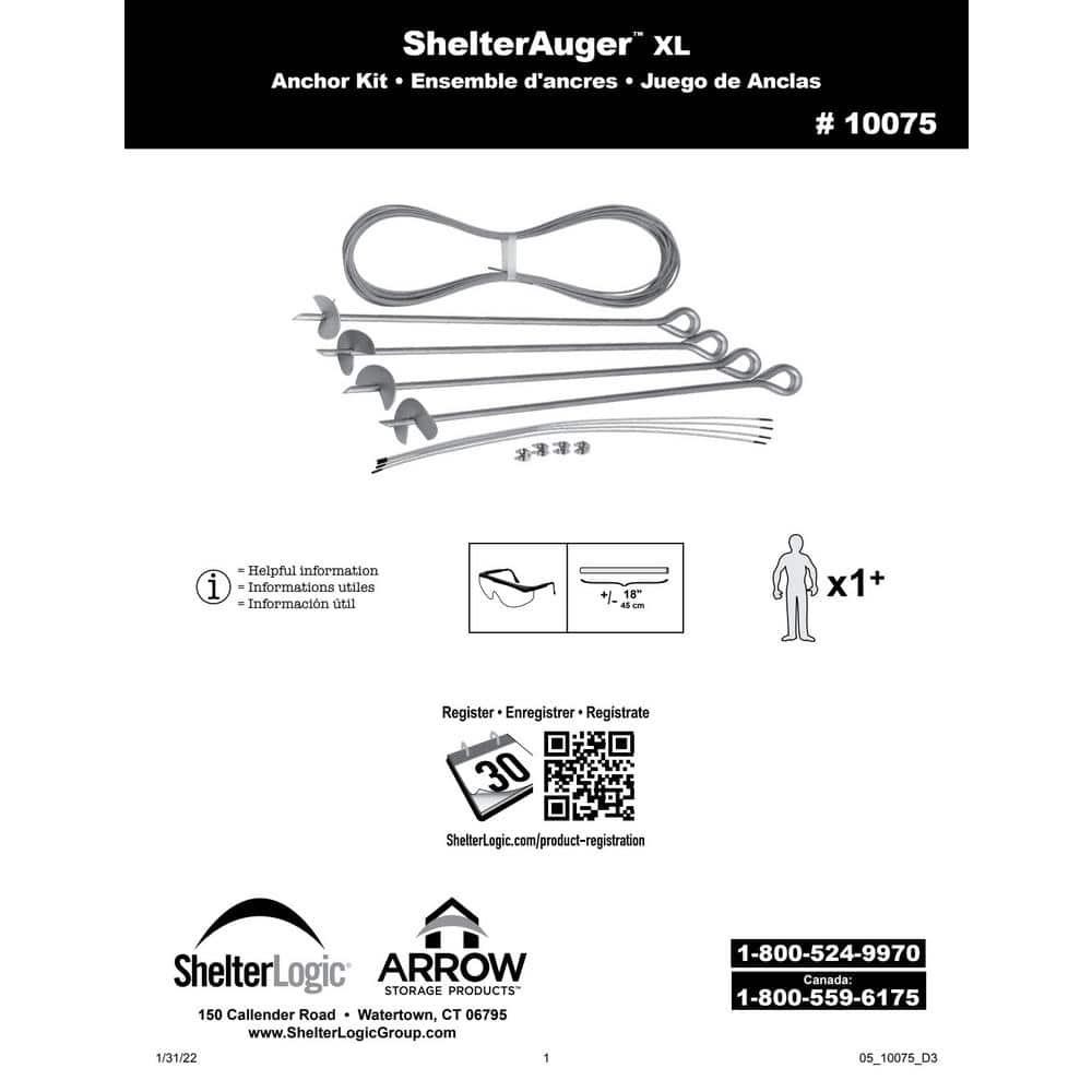 ShelterLogic 30" Earth Anchor Set 4-Piece Heavy-Duty Corkscrew Design