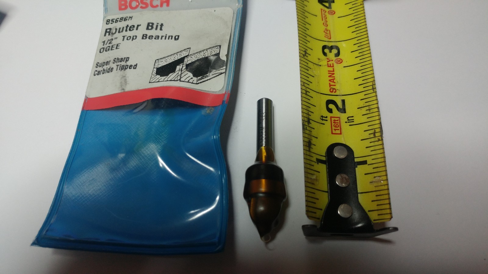 Bosch 85686M 1/2" Diameter 1/2" Cut Carbide Tipped Top Bearing Ogee Router Bit