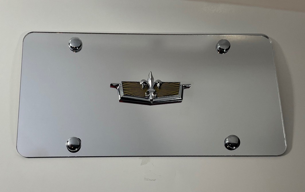 Chevy Caprice Brougham Badge Chrome Emblem Mirrored License Plate Tag
