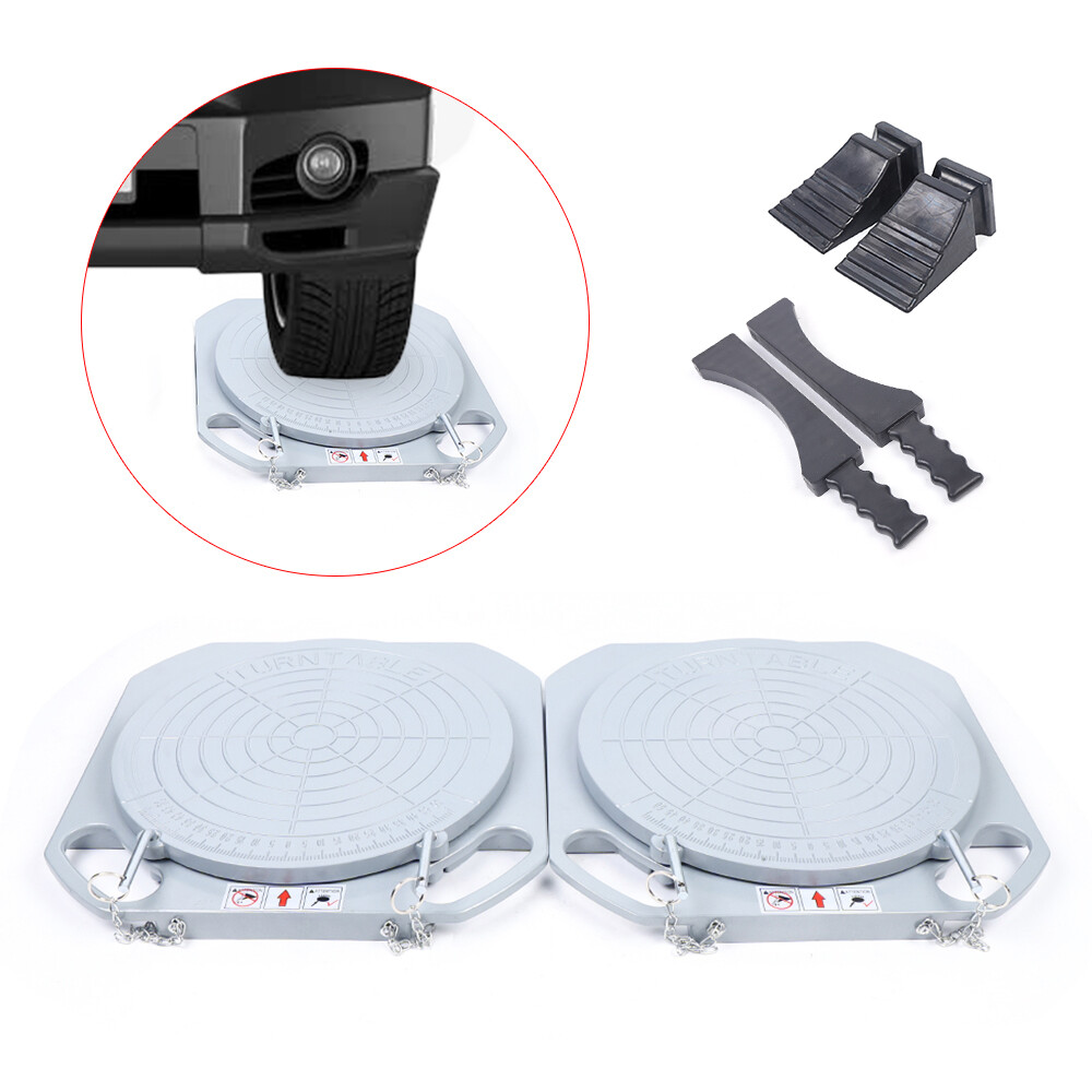 2pcs Car Front End Wheel Alignment Turntable Turn Plates Tool &Transition Block