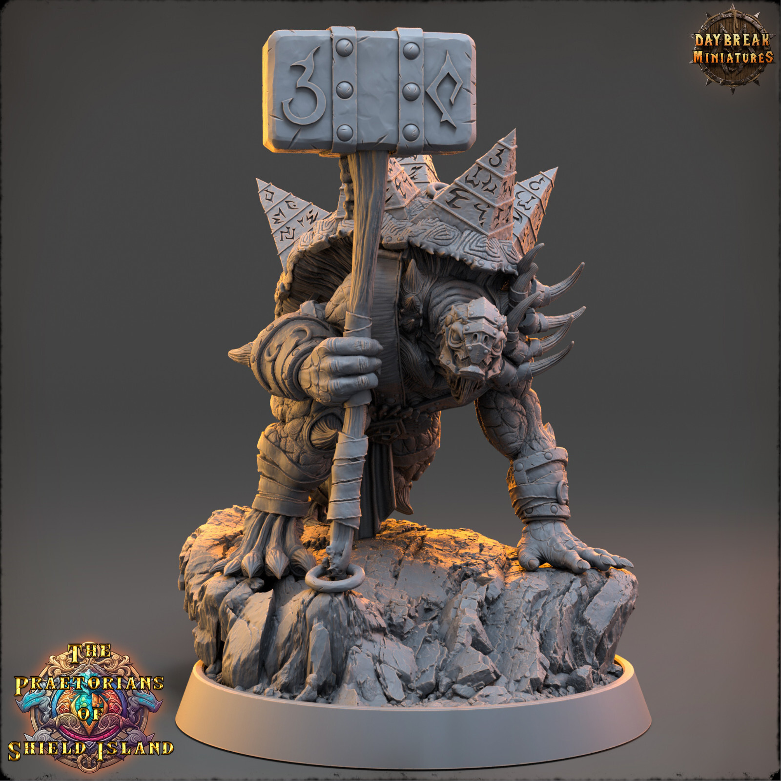 Tortle Fighter Trannu | DayBreak Miniatures | Compatible with D&D/AOS