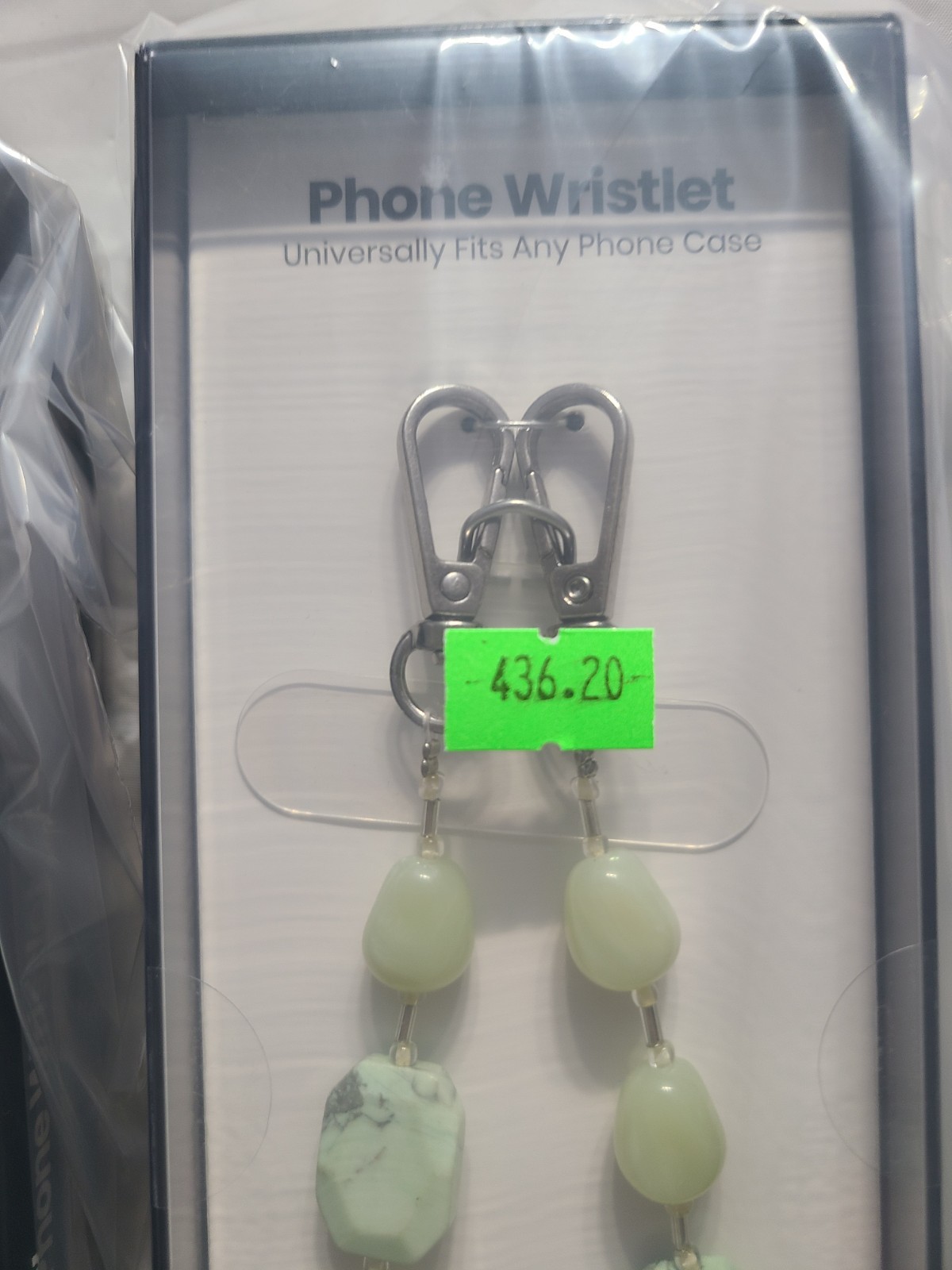Hello Lux Phone Wristlet Jade Green Stone
