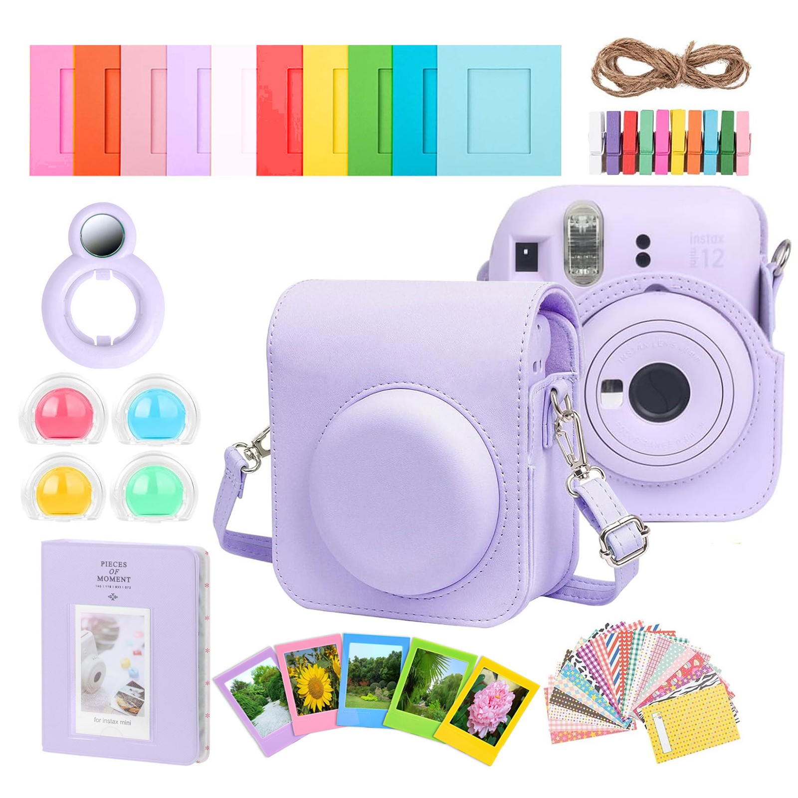 Complete Accessory Kit for Fujifilm Instax Mini 8/9/11/12 (Purple)