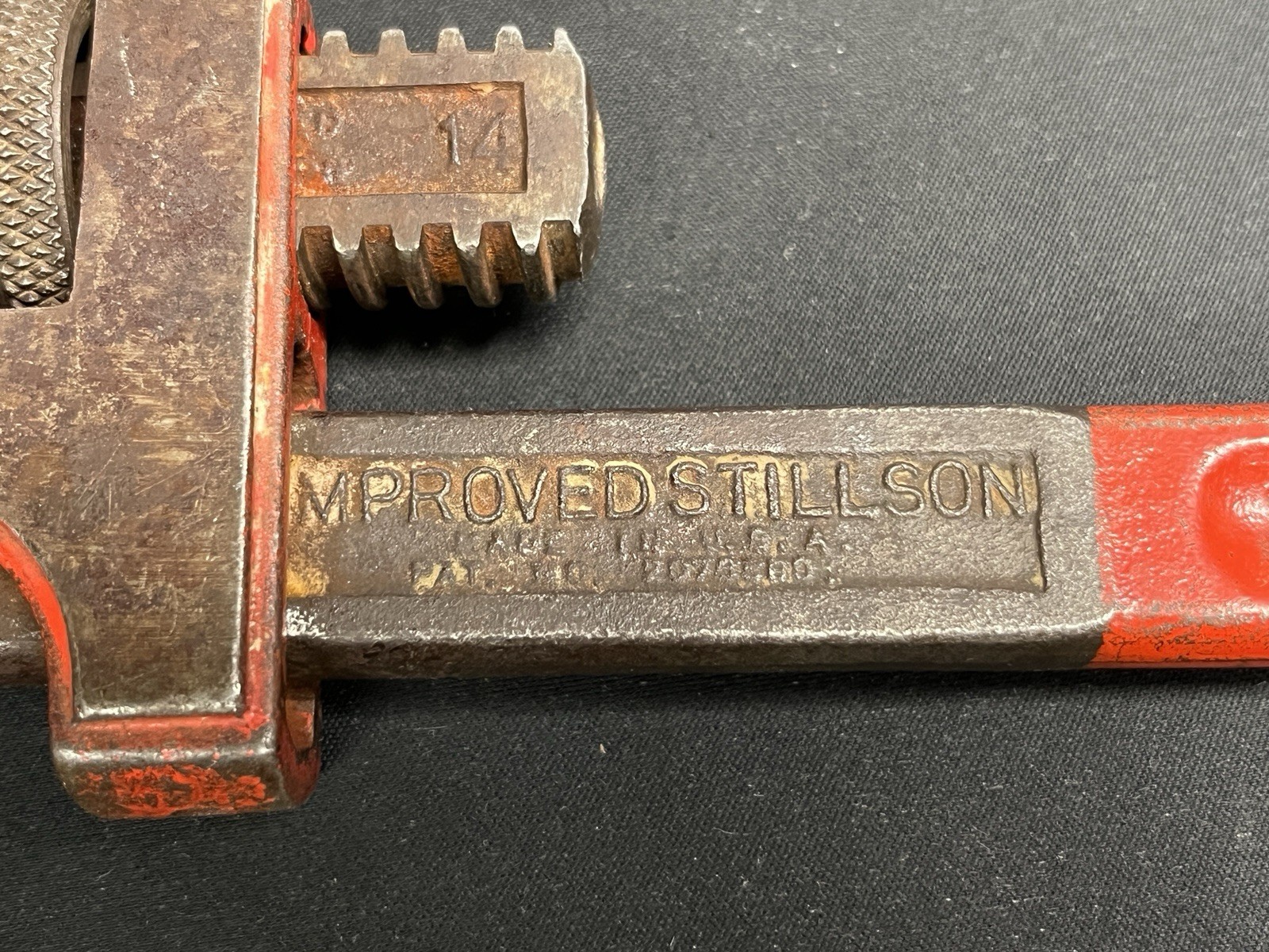 VINTAGE THE RIDGE TOOL CO. IMPROVED STILLSON #14 PIPE/MONKEY WRENCH