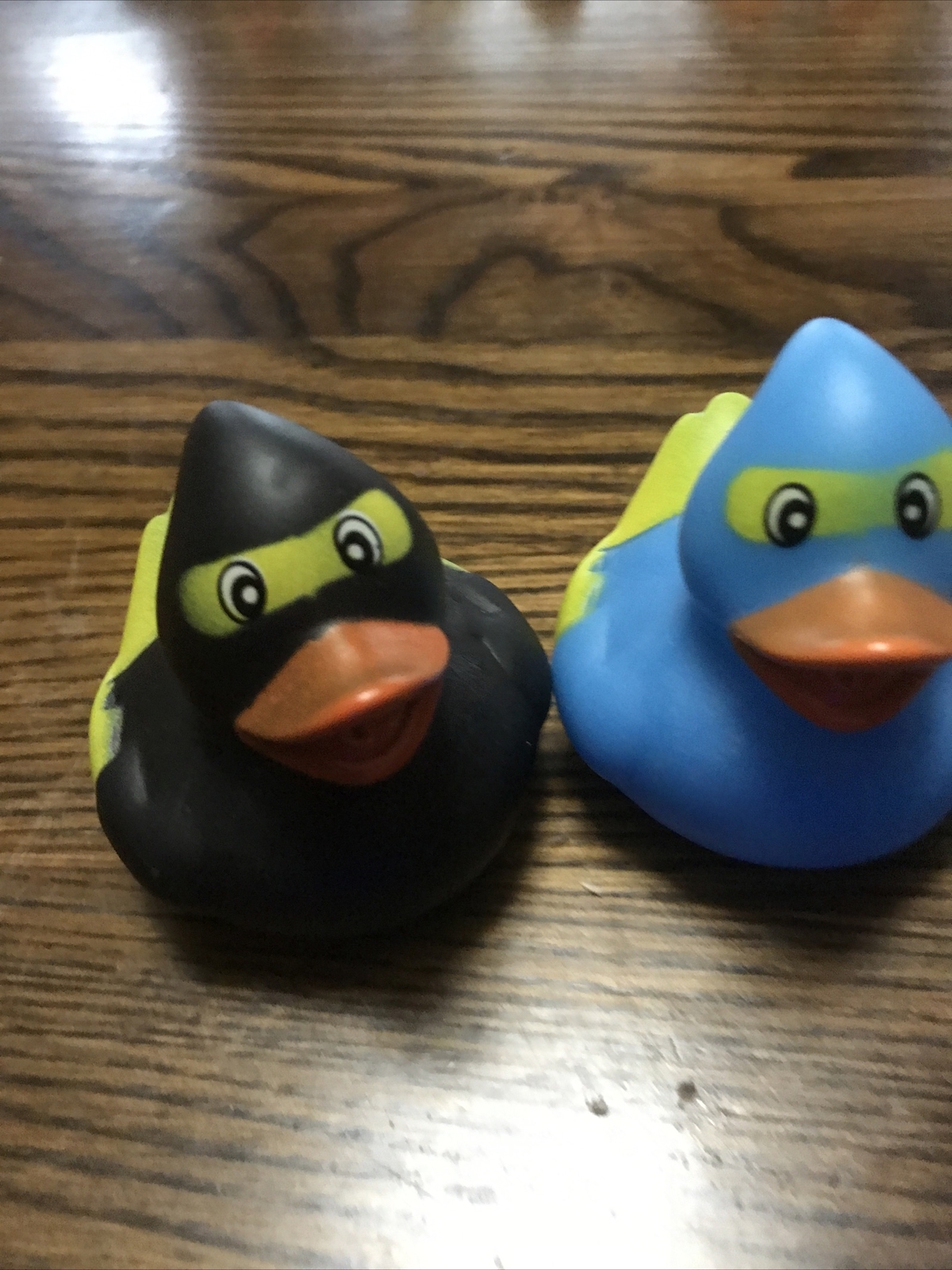 2 Ninja Rubber Duck 1 Blue 1 Black Ducky 2” Bath Toy Collectible