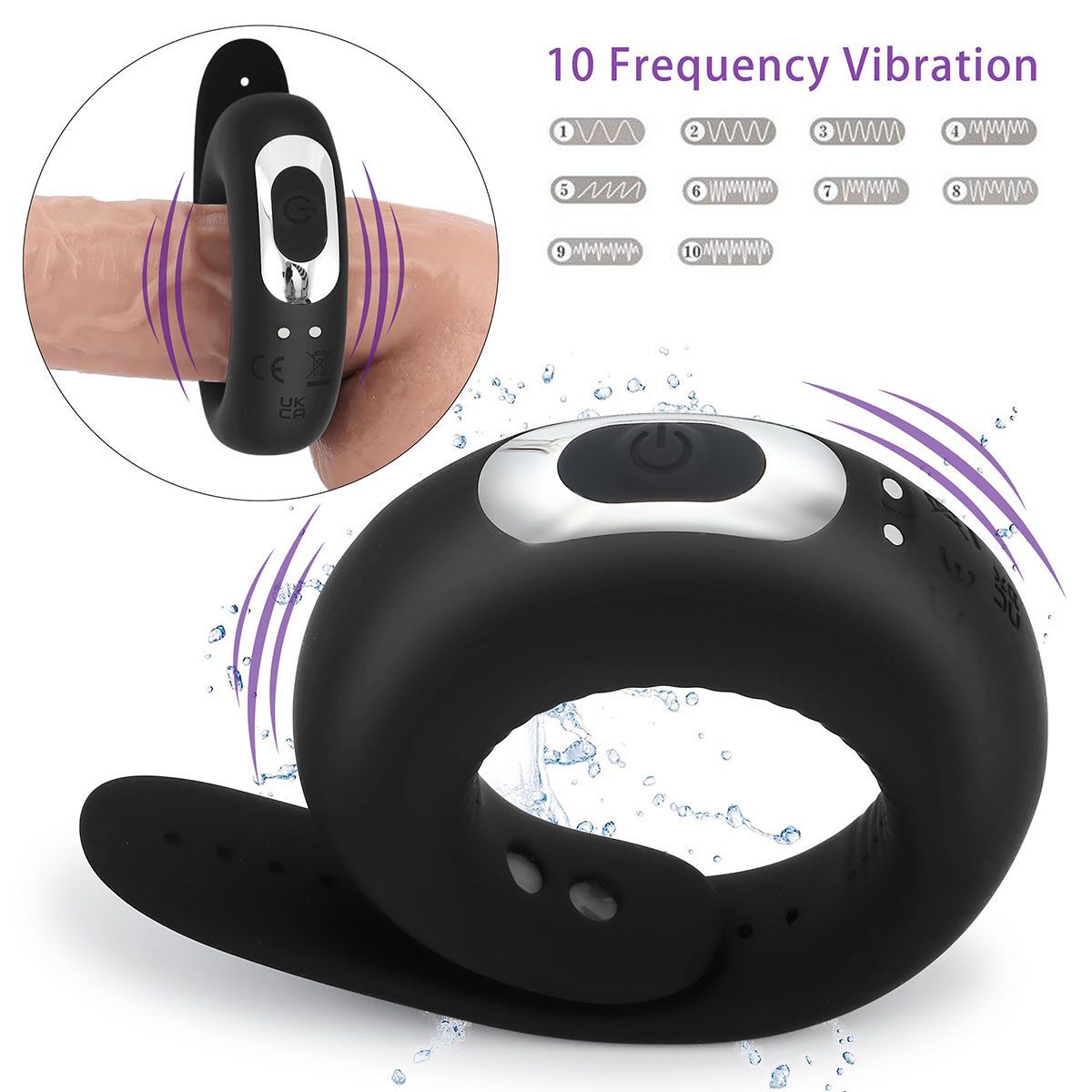 Vibrating Penis Cockring Ring Adjustable Erection Stimulating Sex Toys for Men