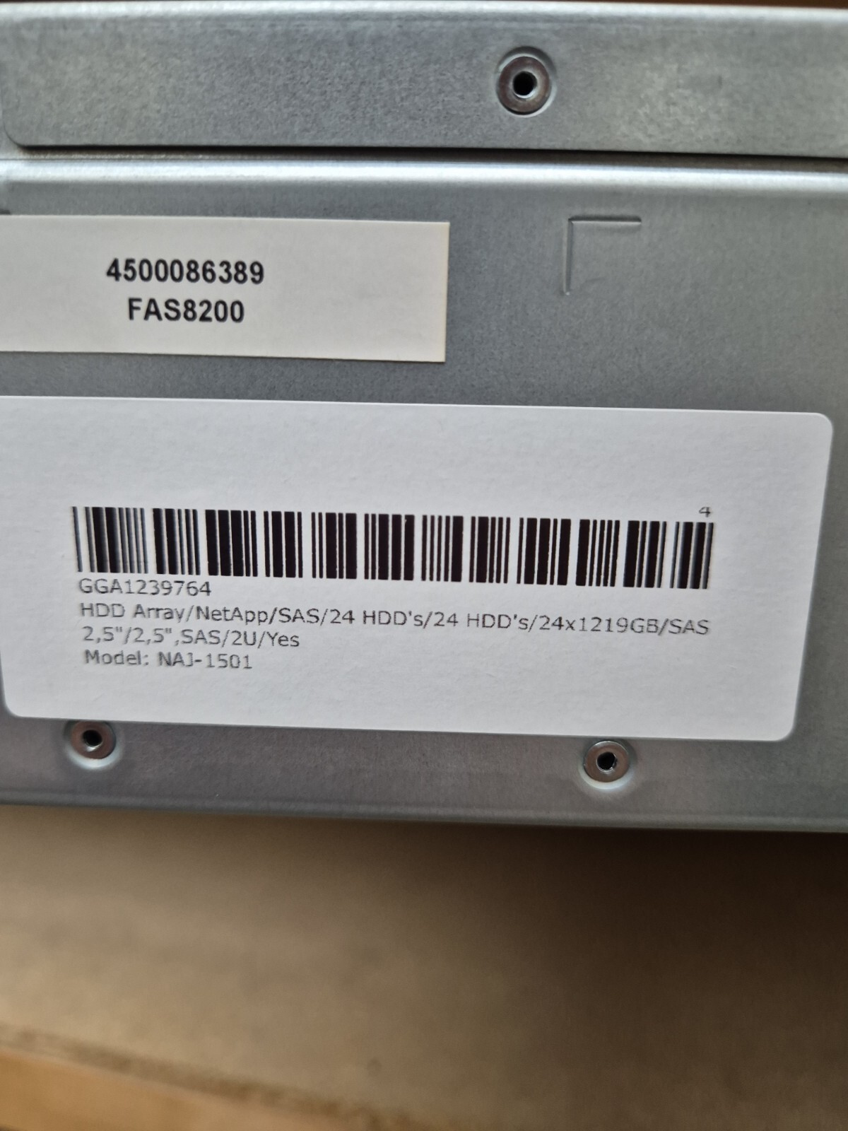 Netapp NAJ-1501 / 24x 1.2TB 12GBPS SFF / 2x IOM12 / 2 x 913w / FAS8200 / 224C