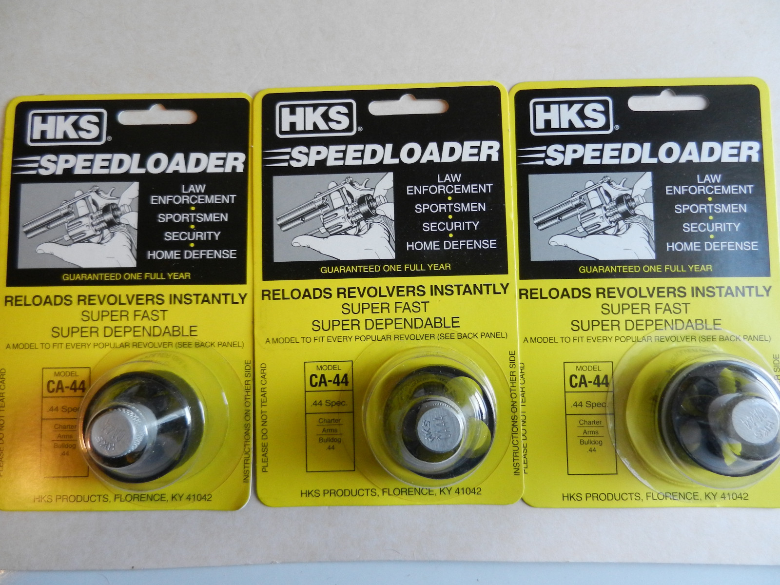 HKS Speedloader; Model CA-44; 5 Shot; 44 Special; 3 Pack; Fast & Dependable