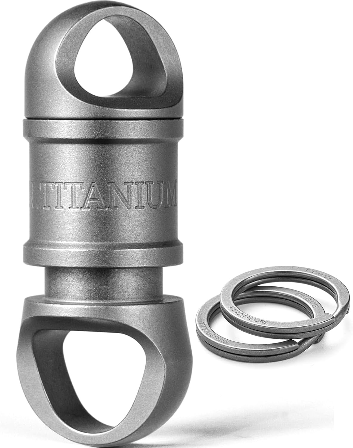 Quick Release Keychain with 2 Key Rings Titanium, Detachable Pull Apart Matte