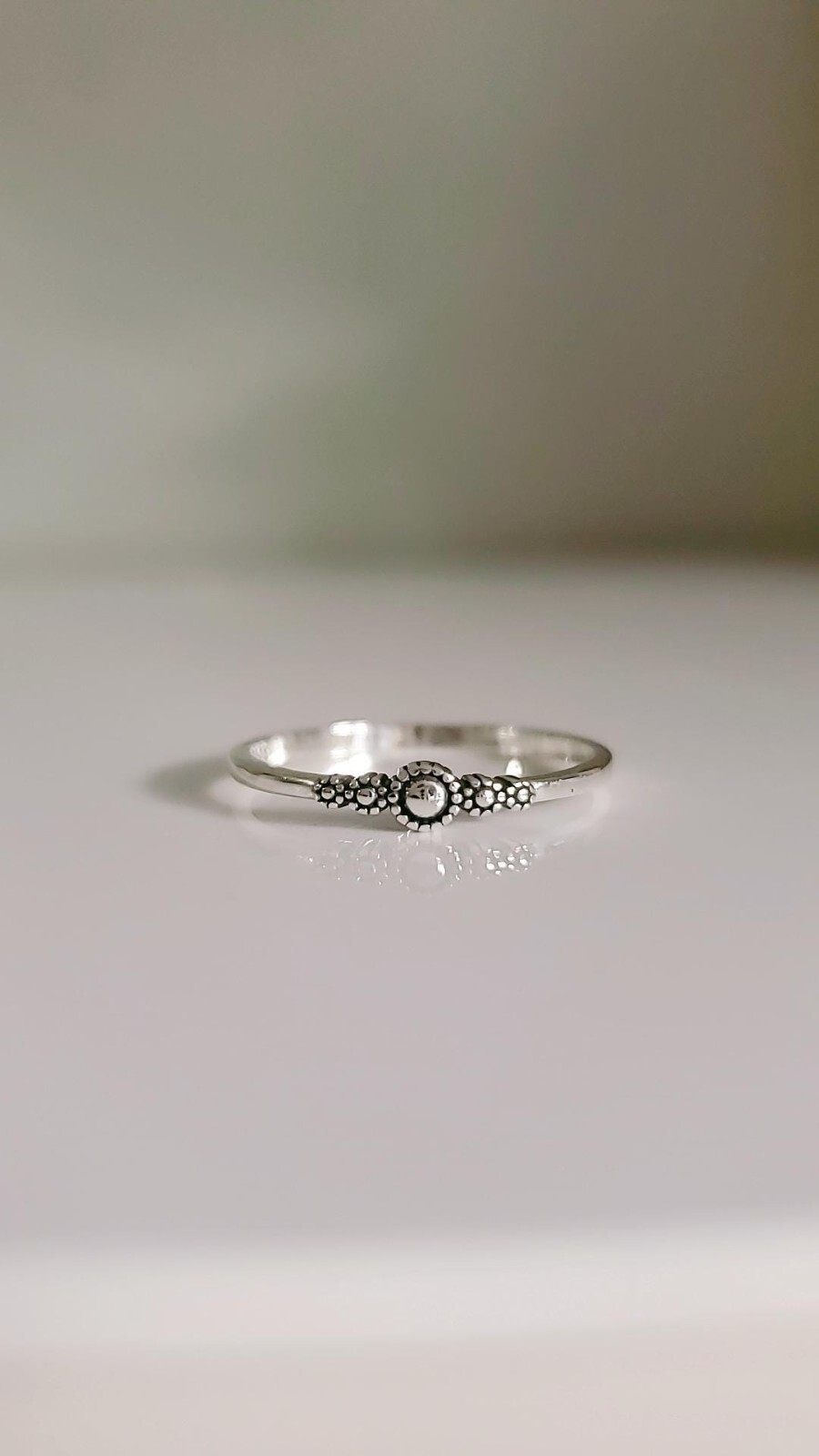 Dainty Thin Bali Sterling Silver Ring - Thin Band Minimalist Stackable Ring