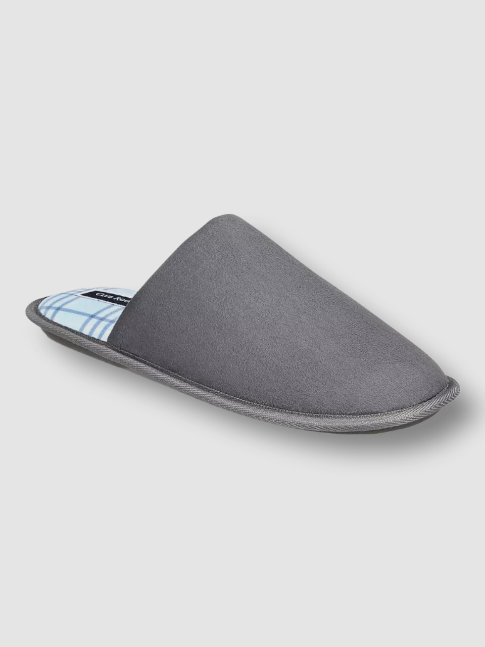 $30 Club Room Men's Gray Mule Faux Suede Slip-On Slippers Shoes Size US S (6-7)