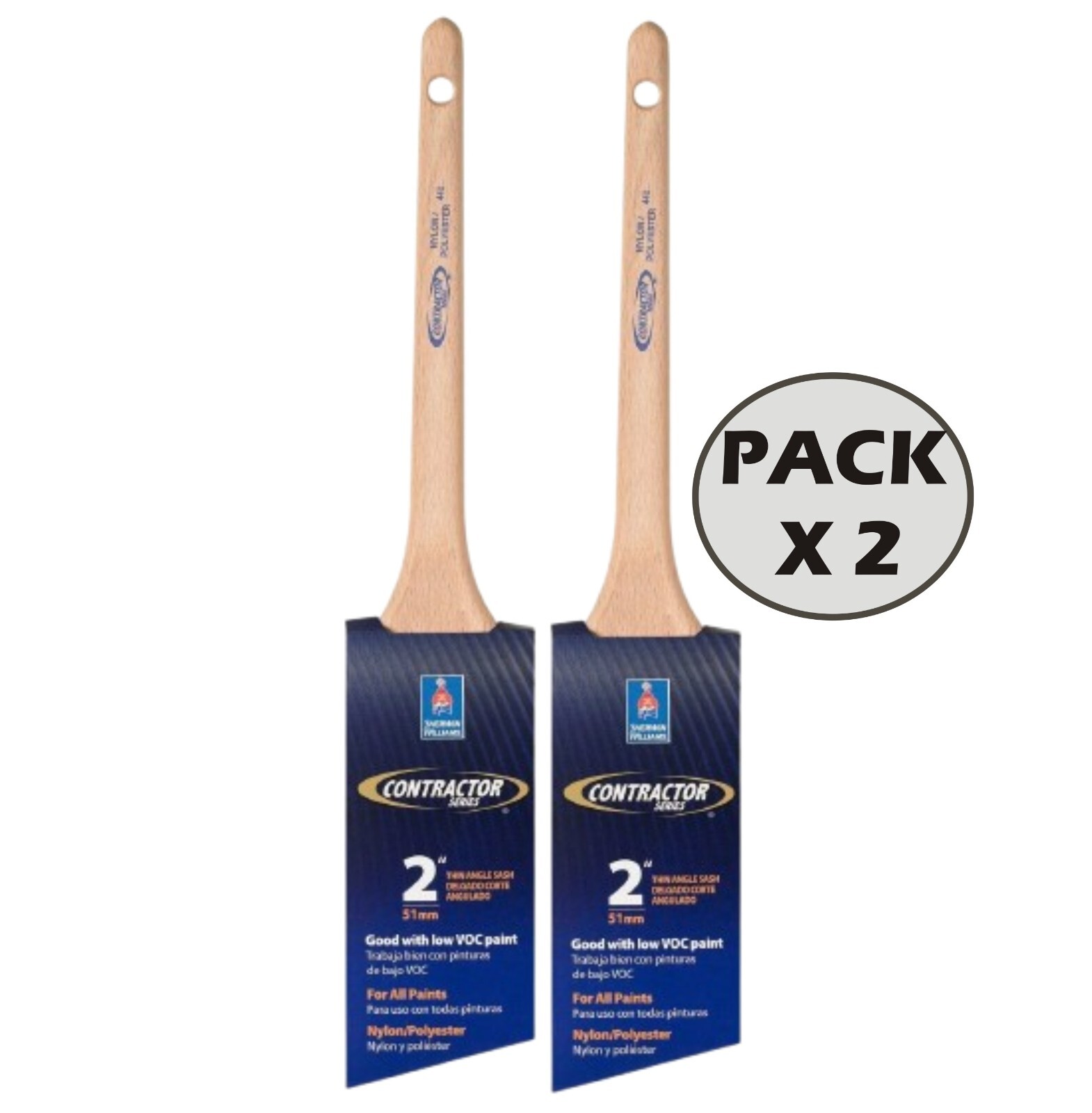 Sherwin-Williams Contractor Nylon/Polyester Angle Paint Brush 2" **(PACK x 2)**