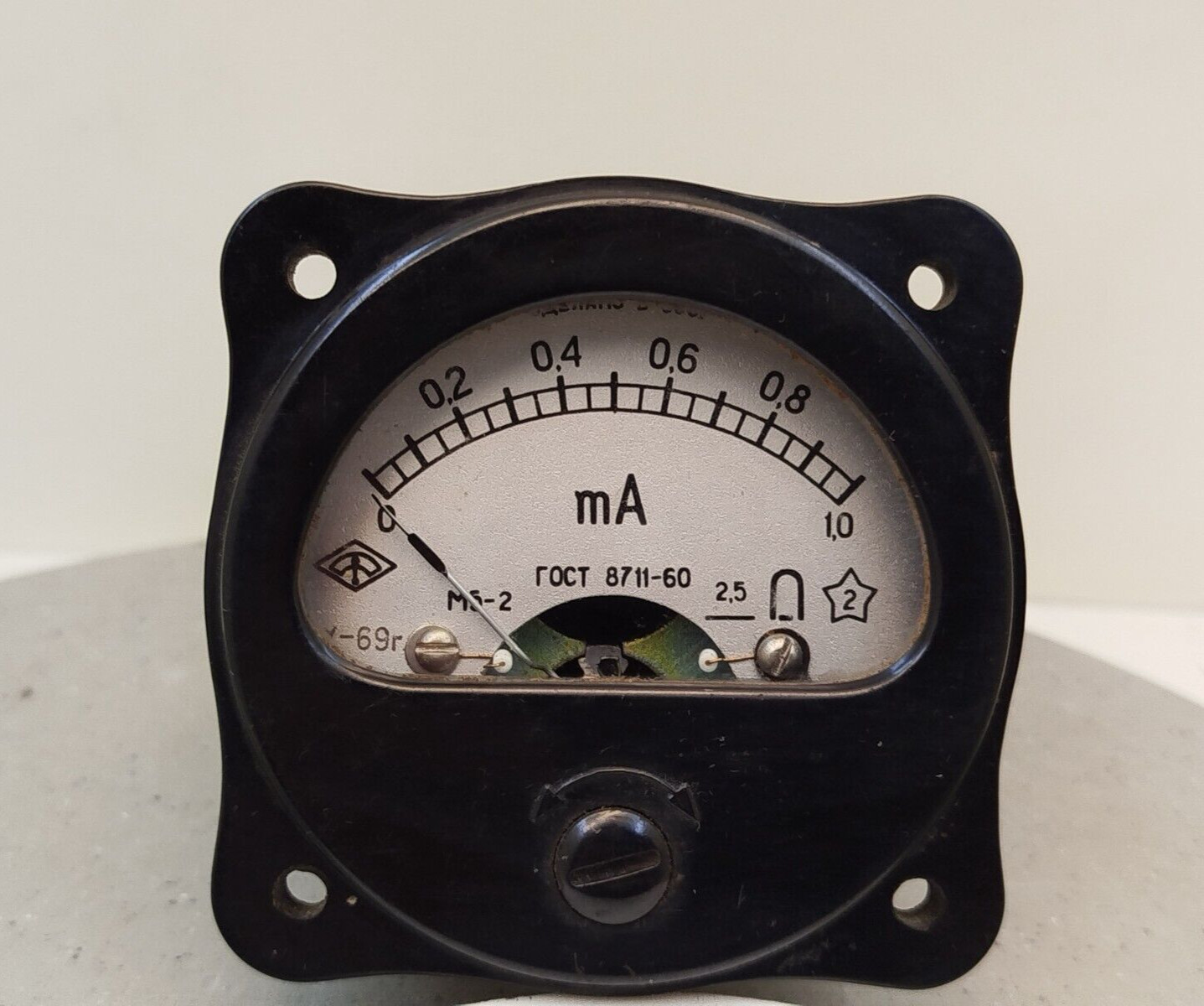 Vintage DC milliammeters 60x60mm(2.2"x.2.2") -Bakelite analog milliammeter