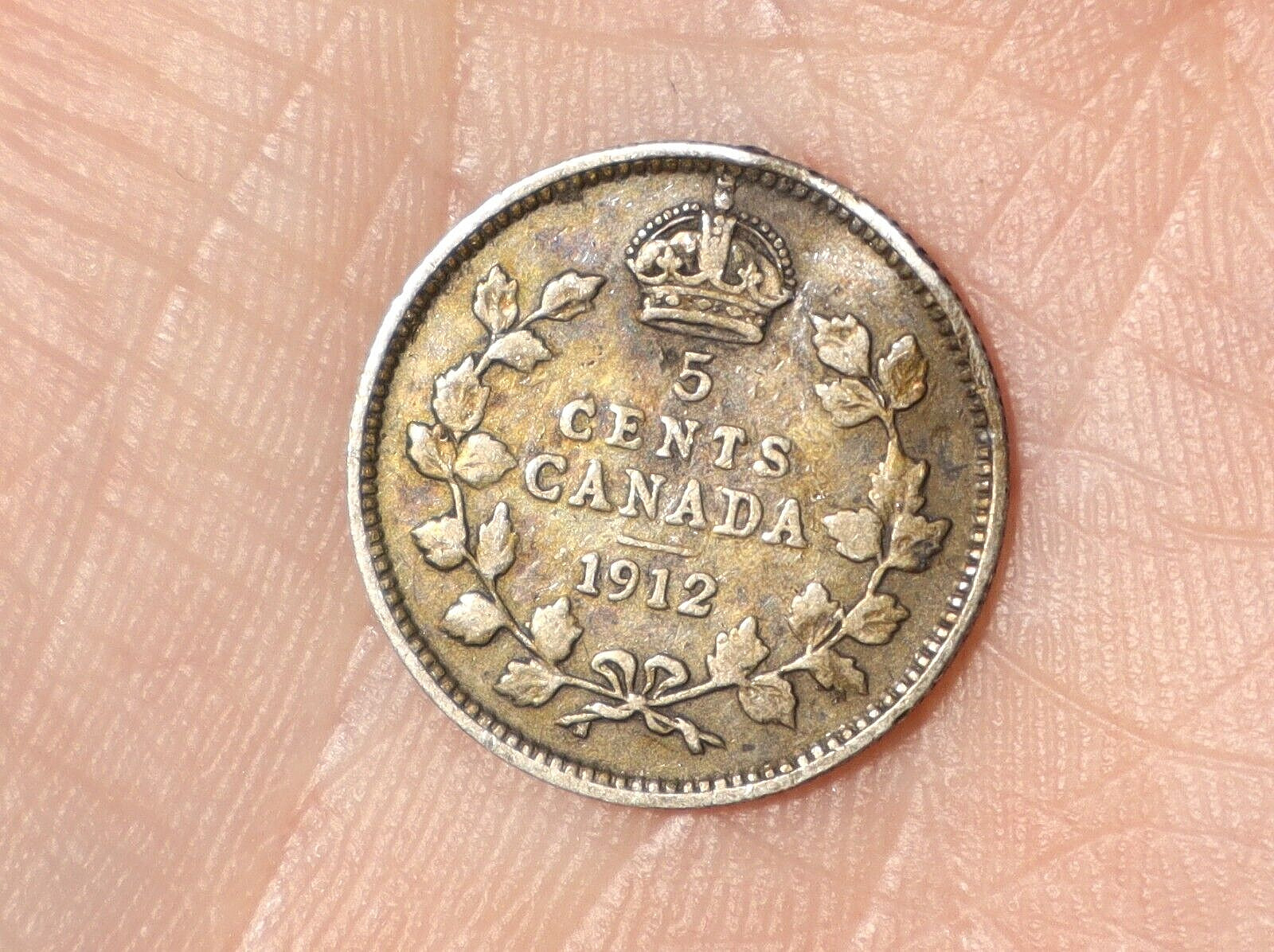 1912 Canada George V 5c Five Cents Coin #CV36