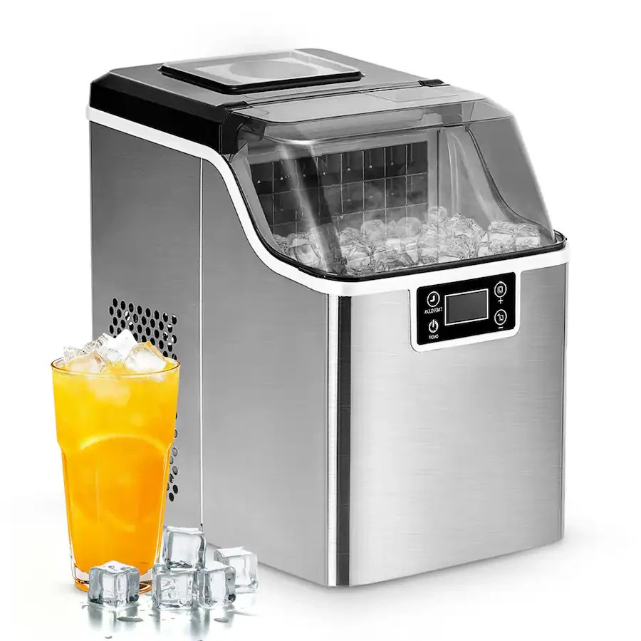 EUHOMY Ice Cube Maker Machine Countertop, 2 Ways to Add Water, 45Lbs/Day 24 Pcs