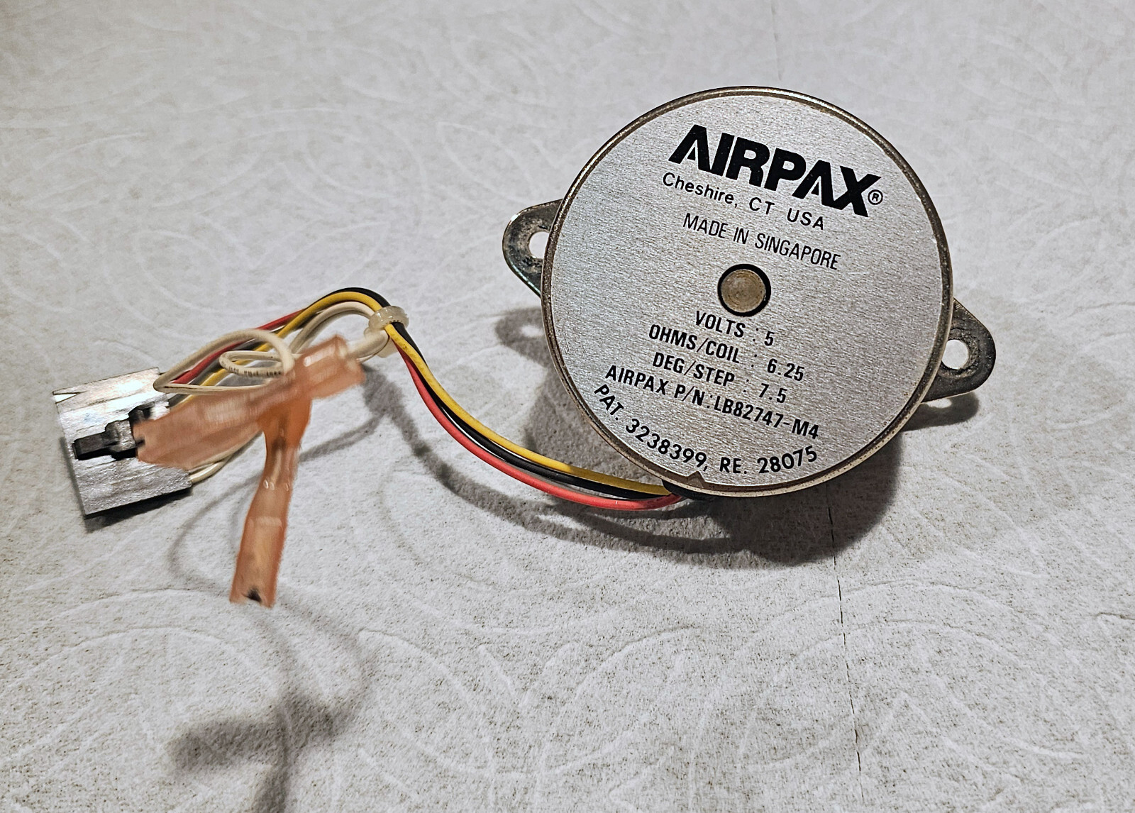 Airpax Deg/Step Motor 7.5, 6.25 Ohms/Coil, 5v, PN LB82747-M4