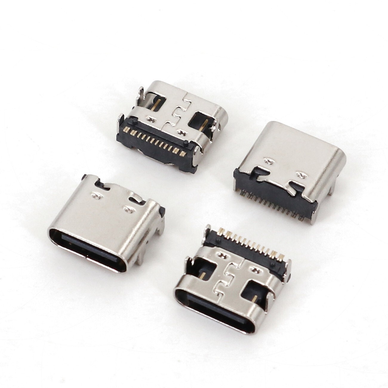10Pcs USB 3.1 Type C 16Pin Female 4 Legs SMT Charging Port PCB Socket Connector