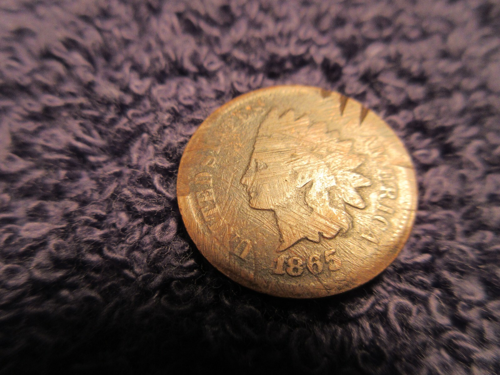 1865  DATED  INDIAN CENT ORIGINAL