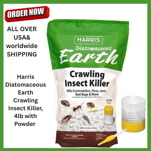 Harris 64oz Diatomaceous Earth Crawling Insect Killer Ready-to-Use Powder