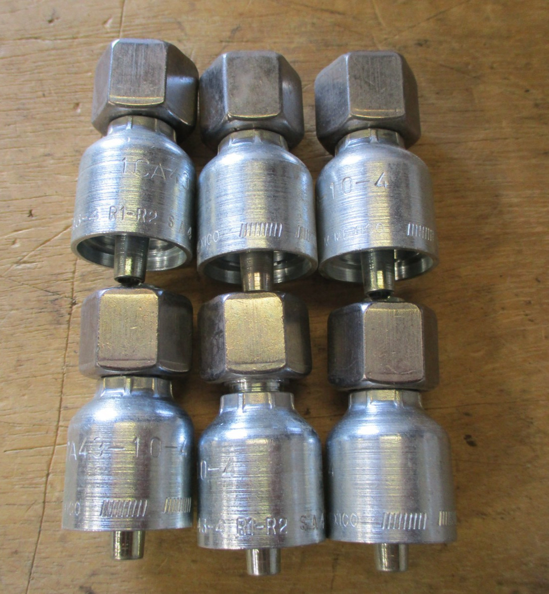 6 Pack Genuine Parker Hydraulic Hose Fittings 1CA43-10-4 1/4" Hose X M16X1.5