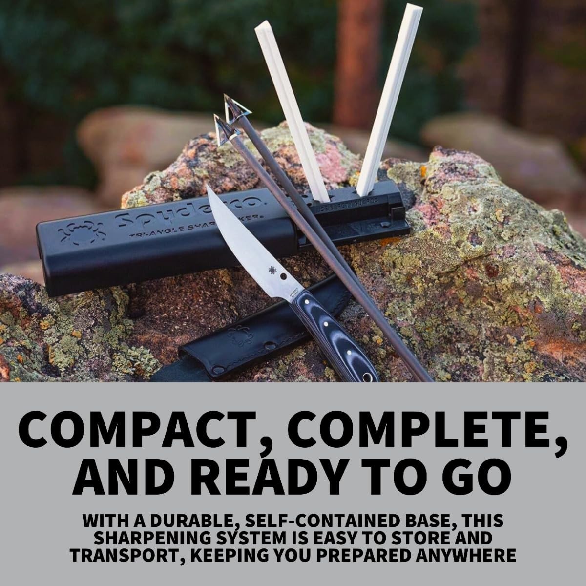 Spyderco TriAngle Sharpmaker, Complete Knife Sharpening System with Medium Gr...