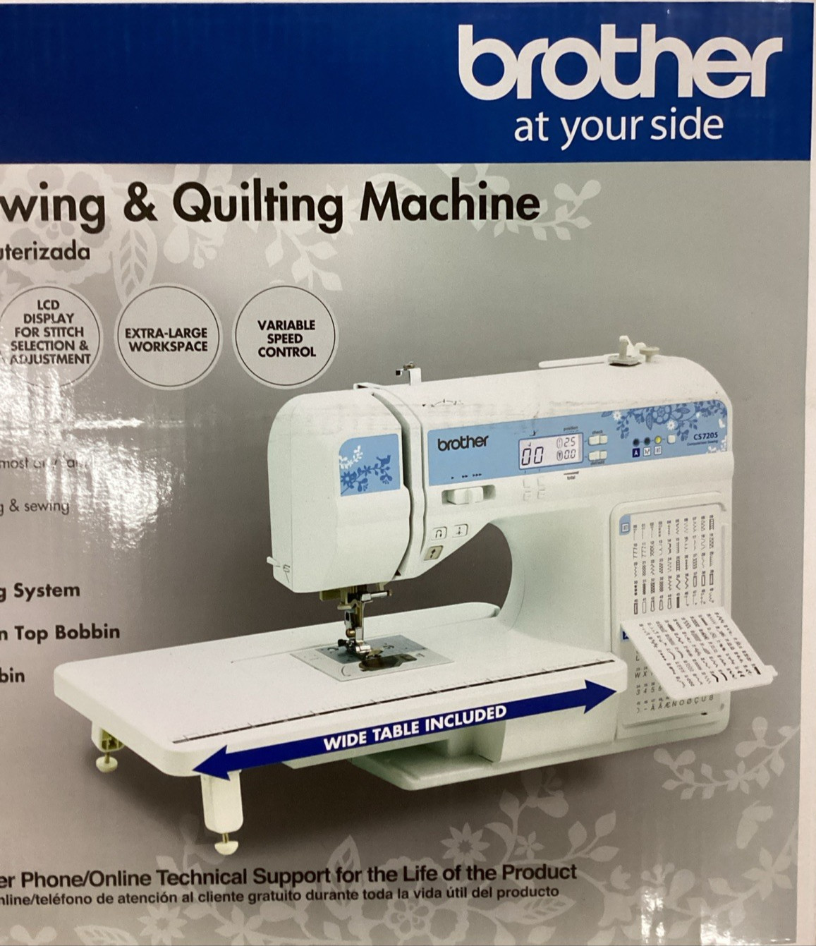 Brother CS7205 Computerized Sewing Quilting Machine - White NEW