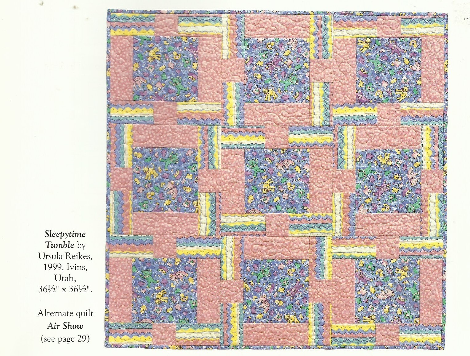 E0157 SLEEPYTIME TUMBLE BABY QUILT PATTERN/INSTRUCTIONS