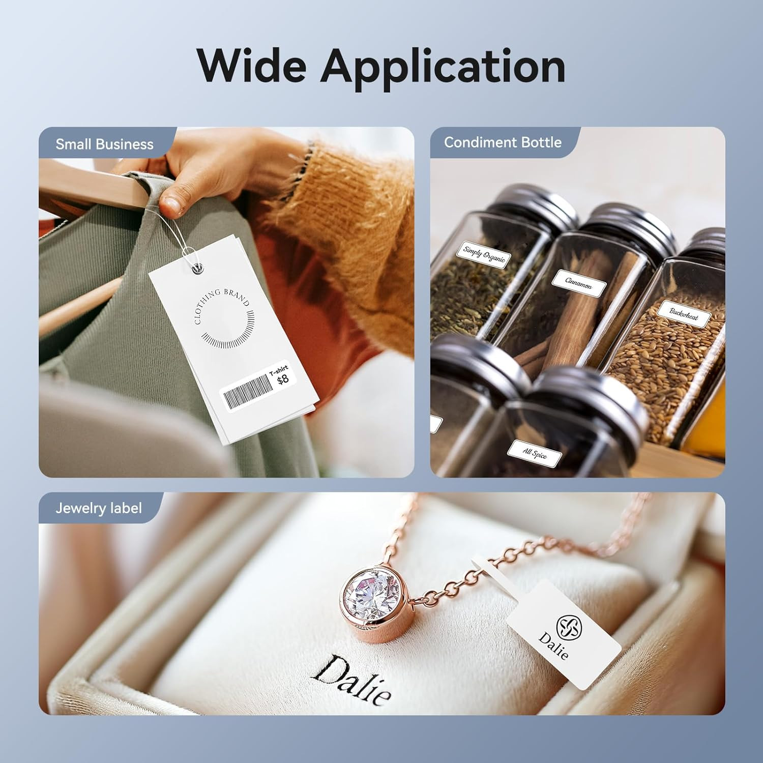 D11 New Version Label Maker Machine with Tape,300Dpi Bluetooth Label Printer, Po