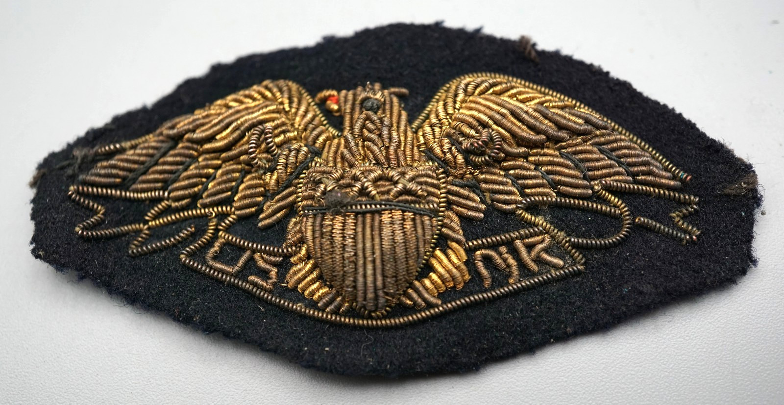 WWII Navy Reserve Merchant Marine Gold Bullion on Black Wool Patch VERY RARE