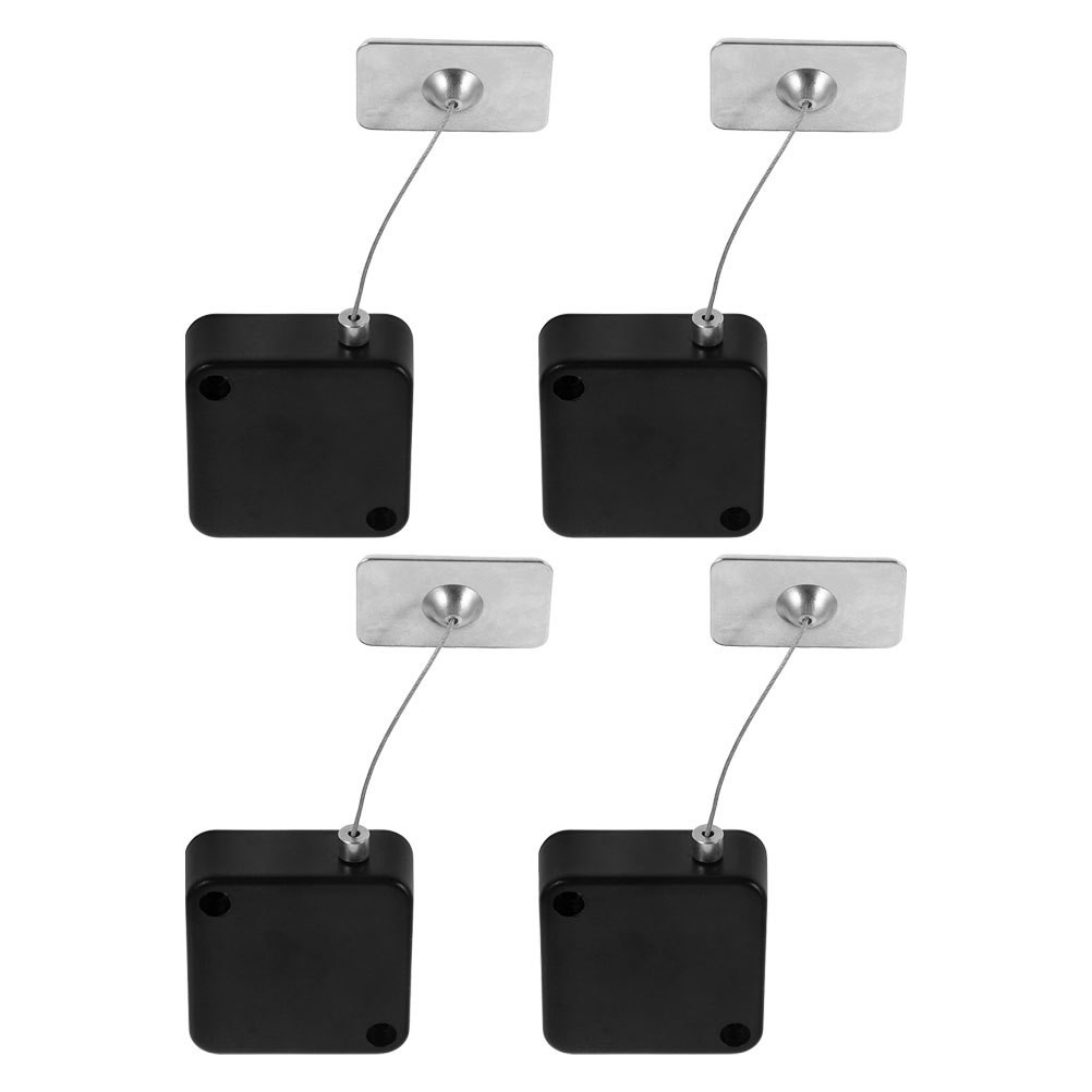 4 Pcs Retractable Security Cable Tv Remote Tether Anti-theft Wire Lock for