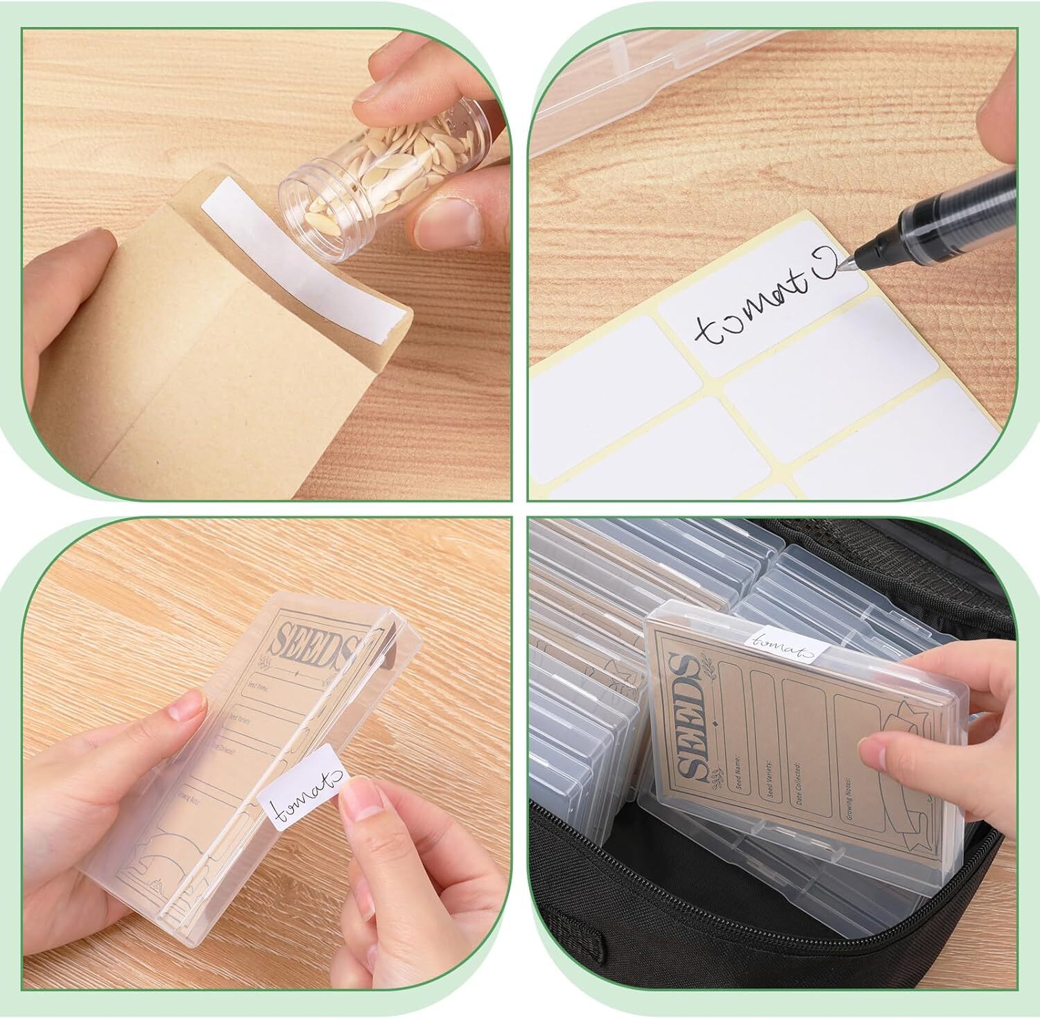 27 Slots Seed Storage Organizer Box, Garden Seed Packet Organize