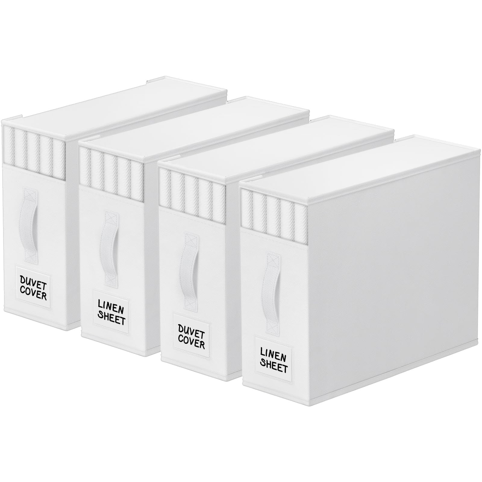 4 Pack Bed Sheet Closet Organizers and Storage,Sturdy Foldable Storage Contai...