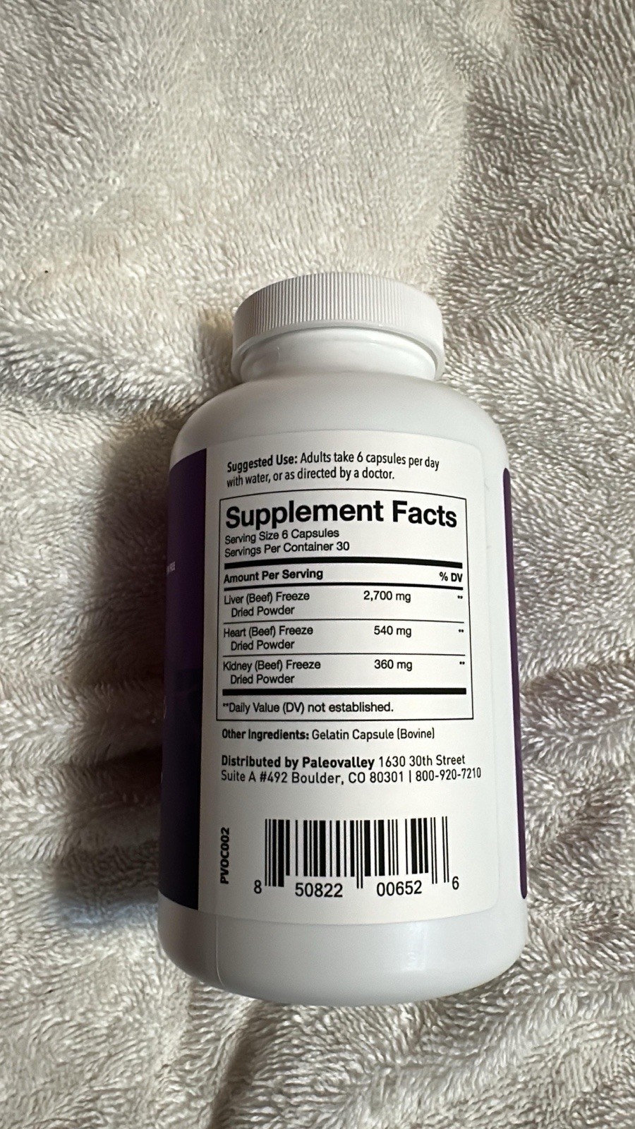 PALEOVALLEY GRASS FED ORGAN COMPLEX -180 Capsules