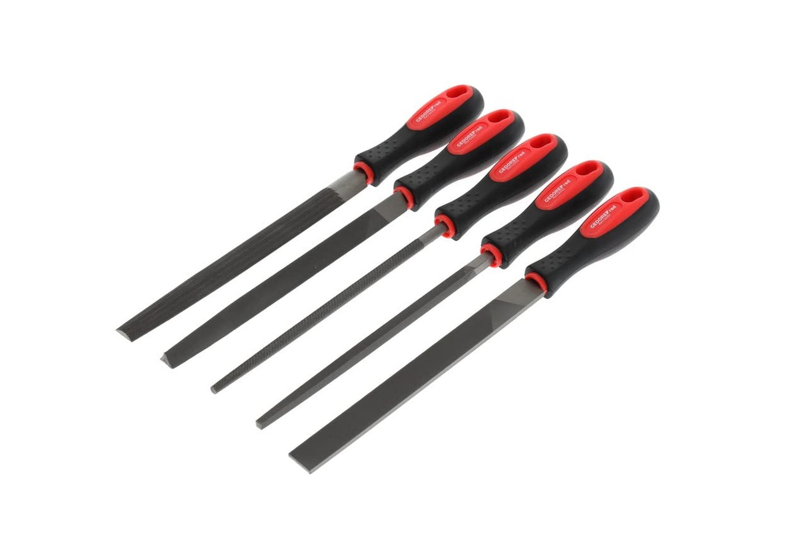 GEDORE RED File Set tri.+sq.+Flat+rnd+Half-rnd 5pcs Single 5-teilig