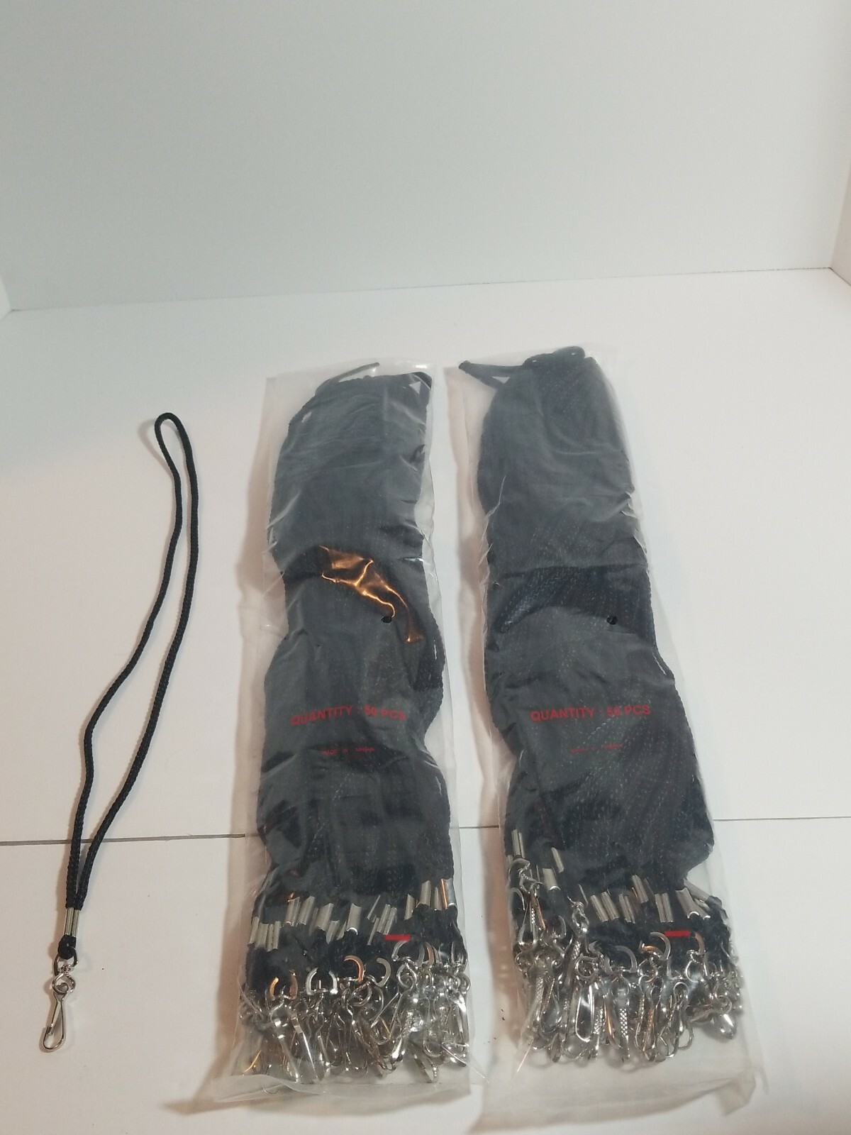 Lot Of 2 Black Lanyards with Round 1/8" Strap and Swivel Hook | Pack of 50x2=100
