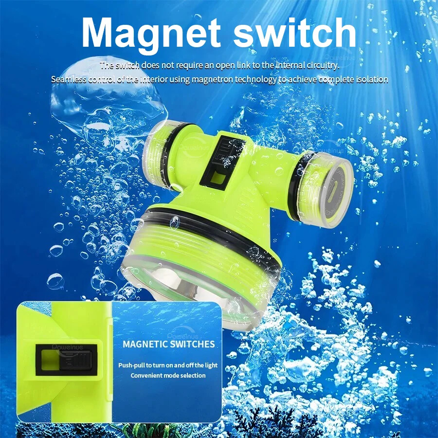 Professional Diving LED Headlamp Headlight Diver Spearfishing Head Flashlight