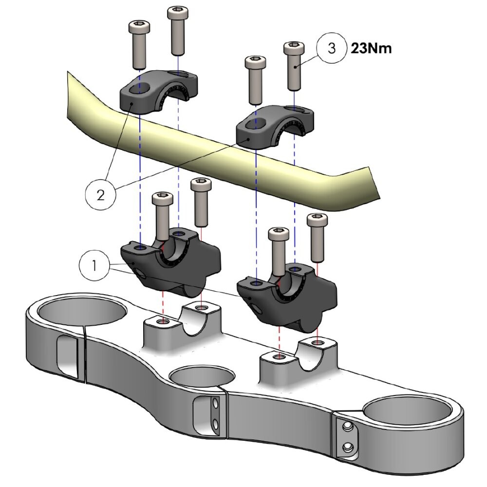 Voigt Handlebar riser with for Triumph Speed Twin 1200 21-