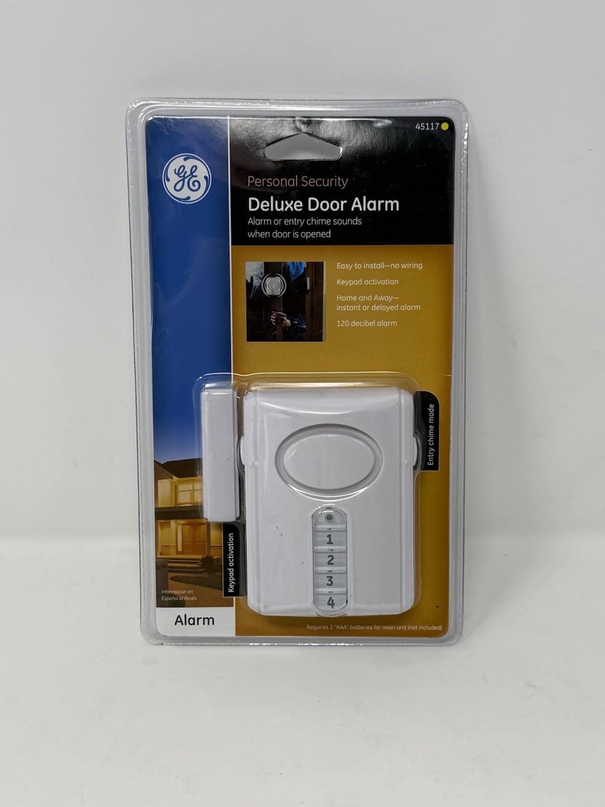 GE Personal Security Deluxe Door Alarm, Factory Sealed Package, Model 45117 New!