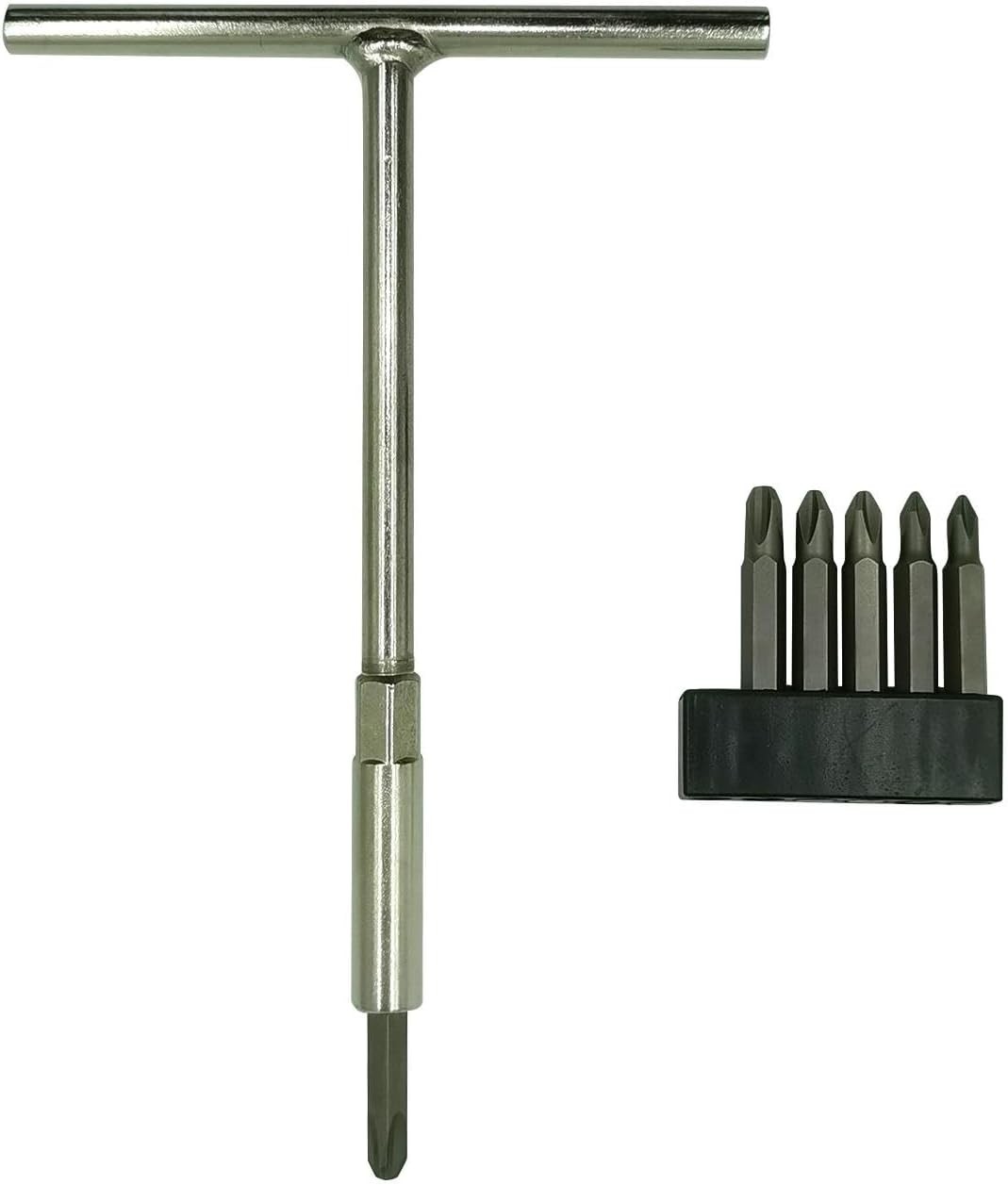 T-Handle Wrench & JIS Screwdriver Set - Includes 6 Silver White, Gray