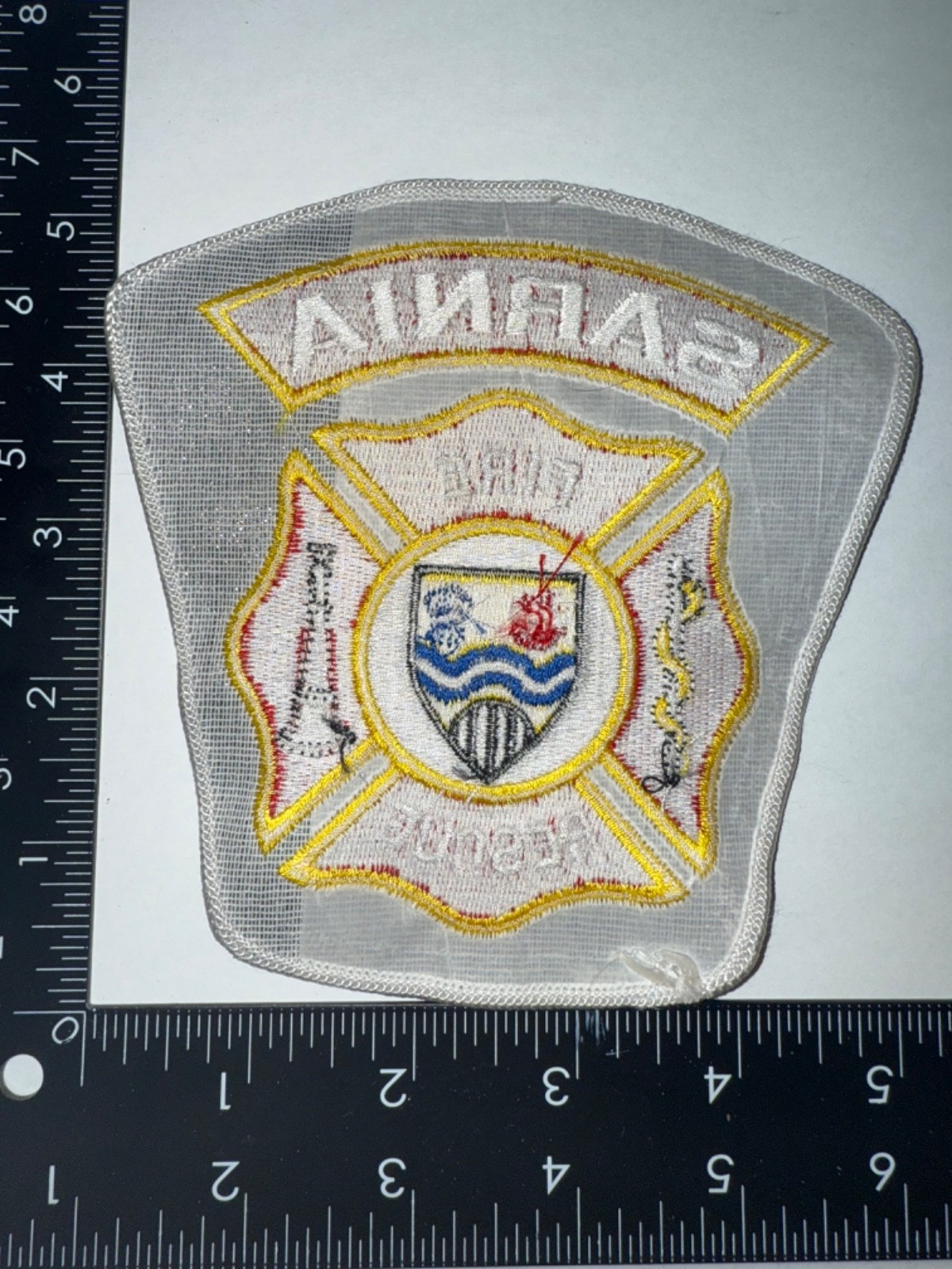 Sarnia Canada Fire and Rescue Fire Dept Shoulder Patch Obsolete Canadian