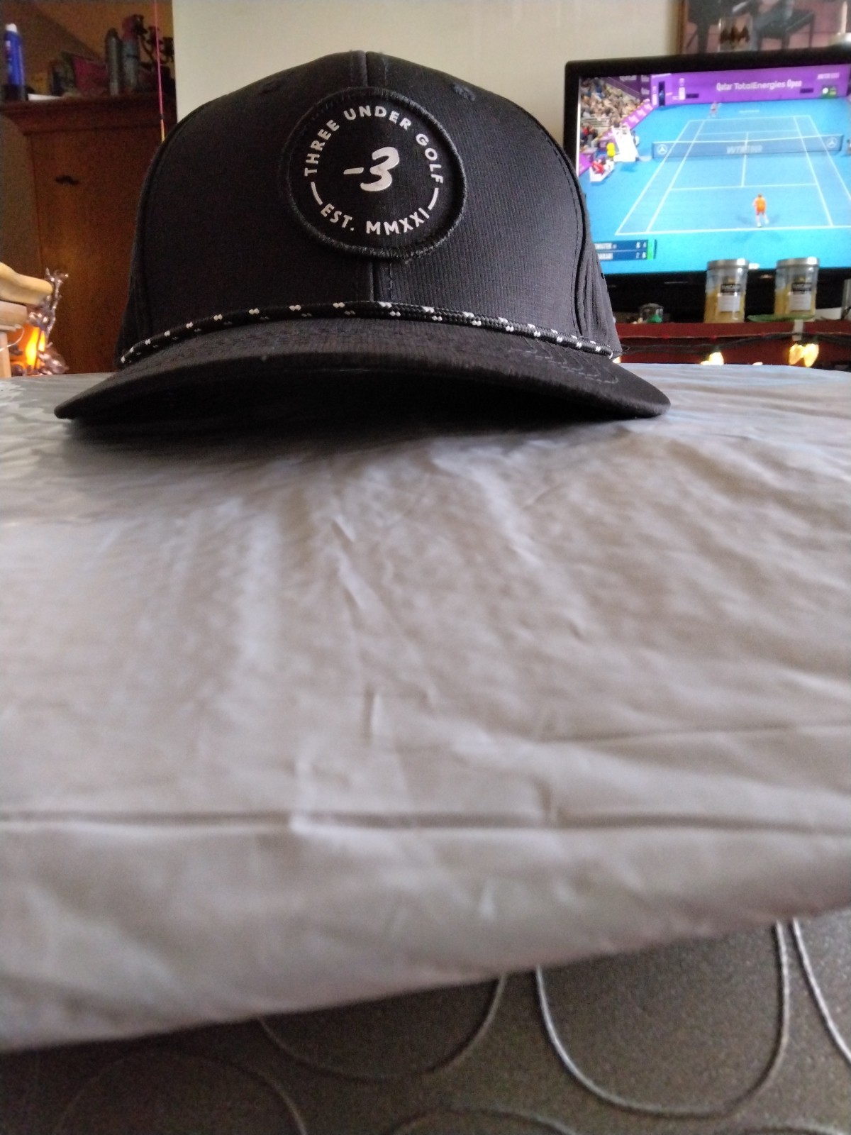 Three Under Golf Vented Cap - Est. MMXXI - Black & White Snap Back - Adjustable