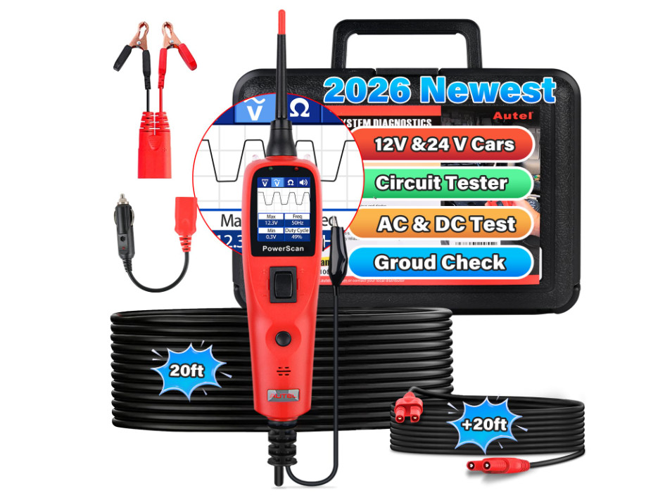 Autel PowerScan PS100 Automotive Circuit Tester 2.0, 12-24V Power Circuit Probe