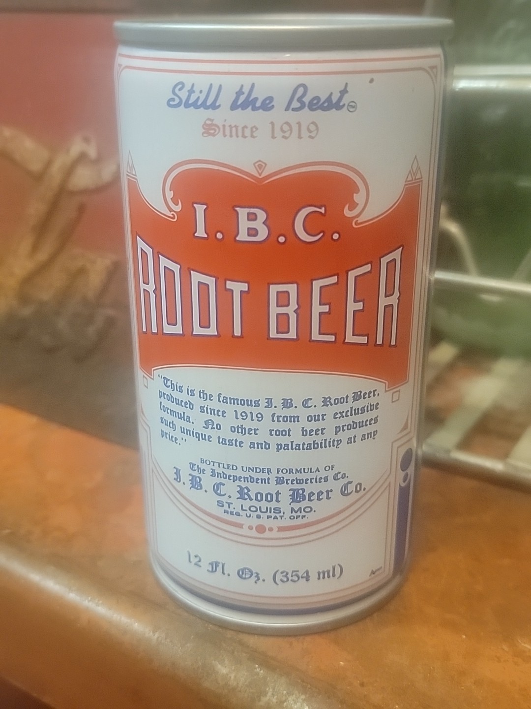 VINTAGE IBC ROOT BEER PULL TAB STEEL CAN St Louis Mo