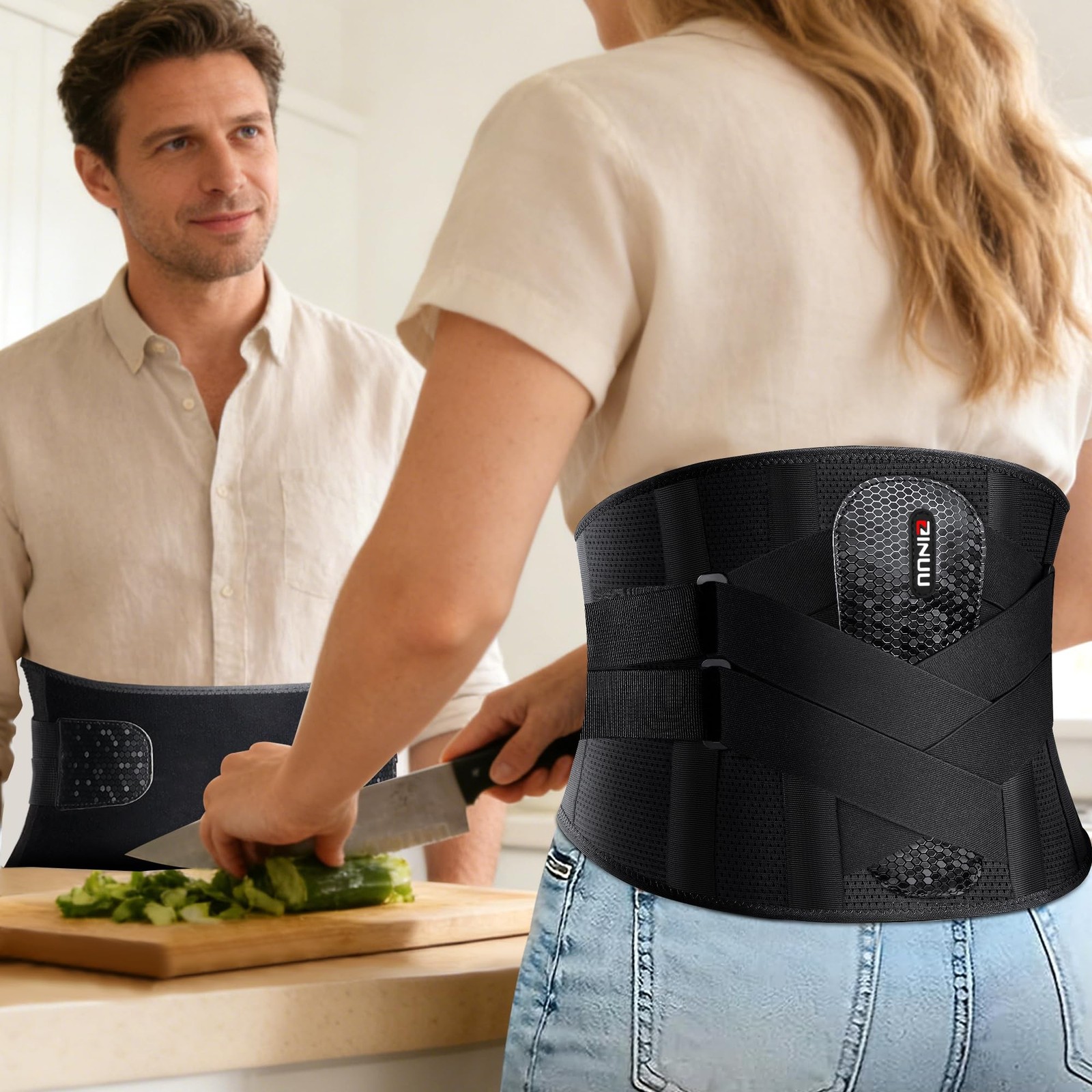Back Brace for Lower Back Pain with 8X Powerful Bionic Support System, Back S...
